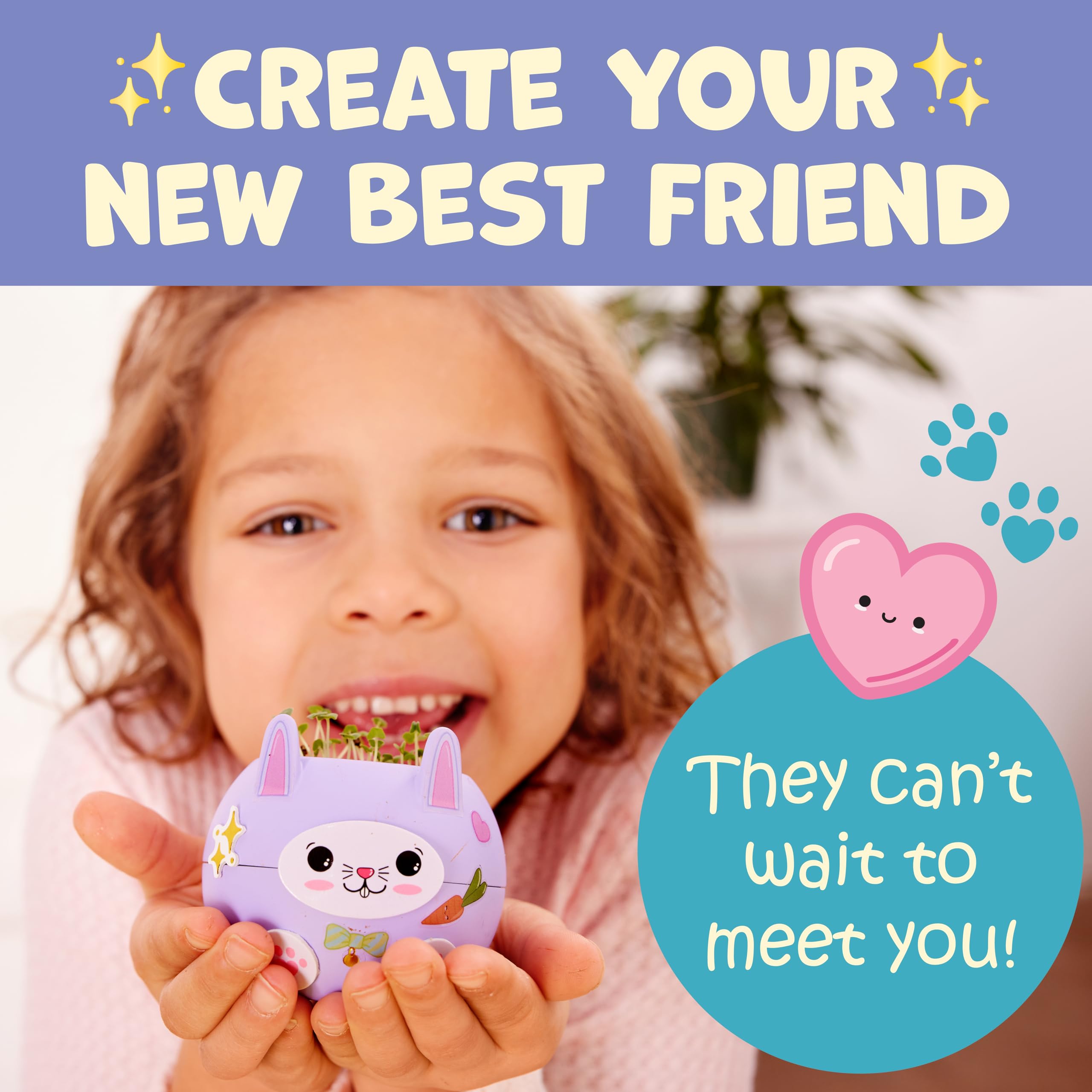 Creativity for Kids Plant-A-Pet: Kitty - Arts and Crafts for Kids, Mini Gifts for Girls and Screen Free Summer Fun for Kids, Chia Seed Plant Pet (Ages 6+)