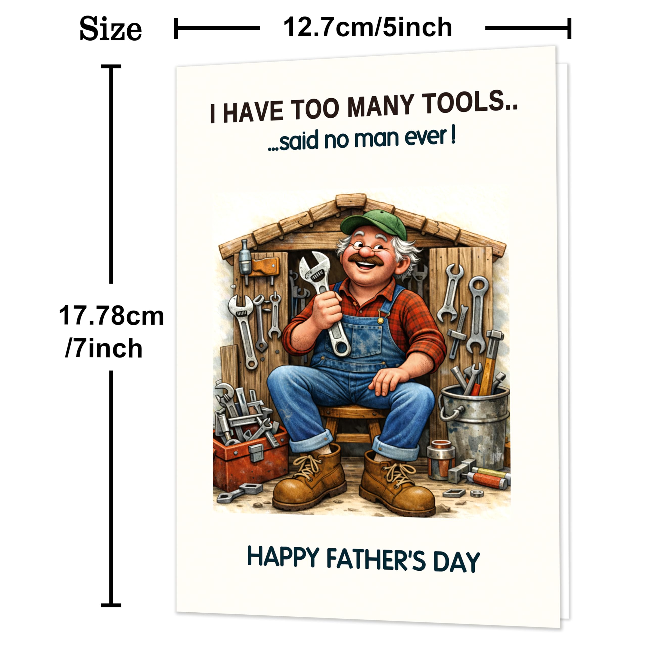IDU Fathers Day Card, Funny Fathers Day Cards Gifts Decorations for Dad from Daughter, Happy Father's Day Cards Gifts Ideas with Envelope, Cute Humor Like Father Like Daughter Card