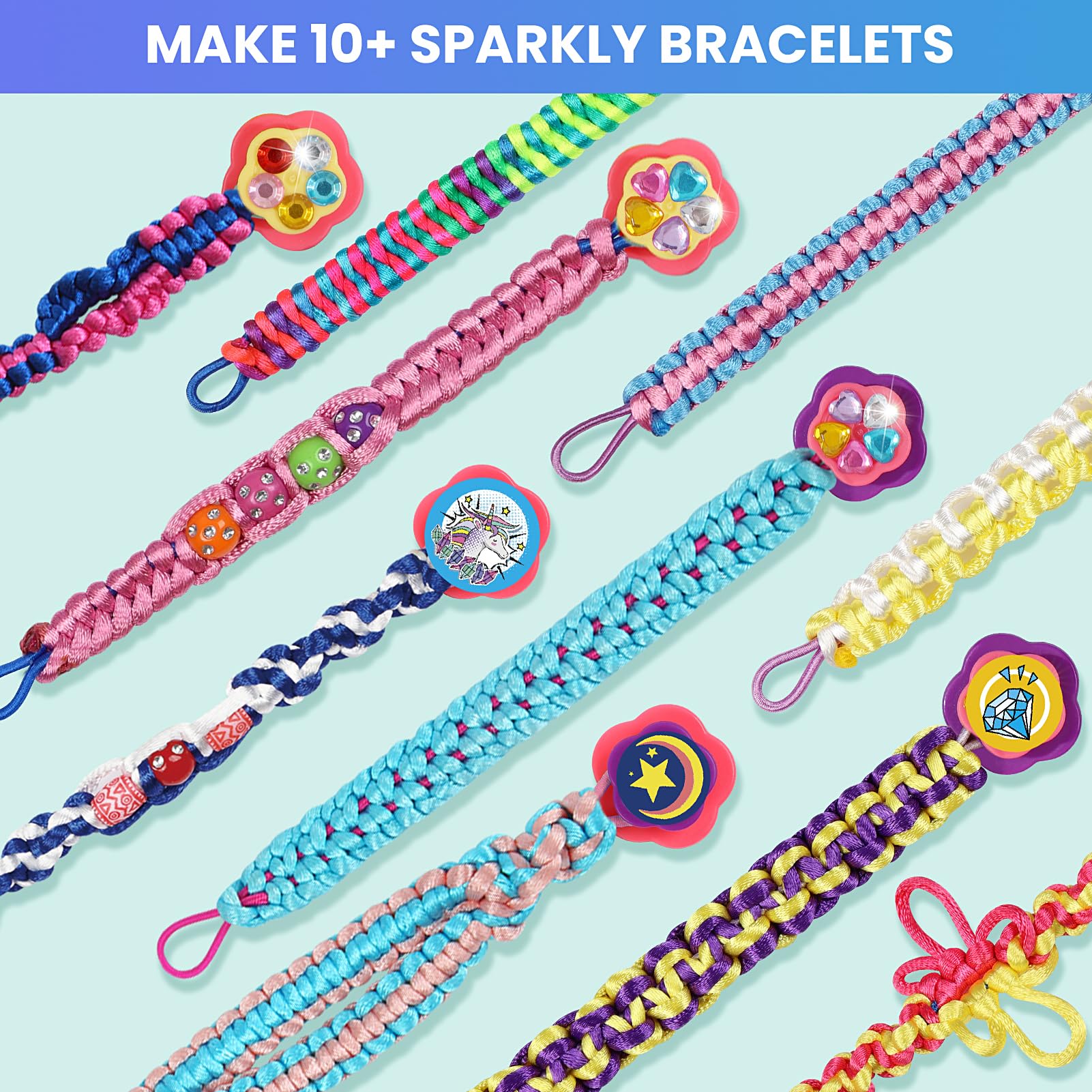 DDAI Arts and Crafts for Kids Age 8-12 Friendship Bracelet Making Kit for Girls - Best Birthday Gifts Ideas for Girl 7 9 10 11 Year Old - Popular Bracelets String Maker Toys Set