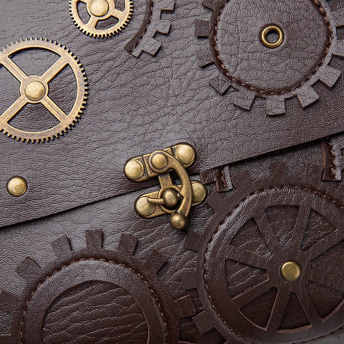 Messenger Bag Leather Retro Briefcase Steampunk Crossbody Shoulder Purse Satchel for Women Lolita Gothic Costume Accessory