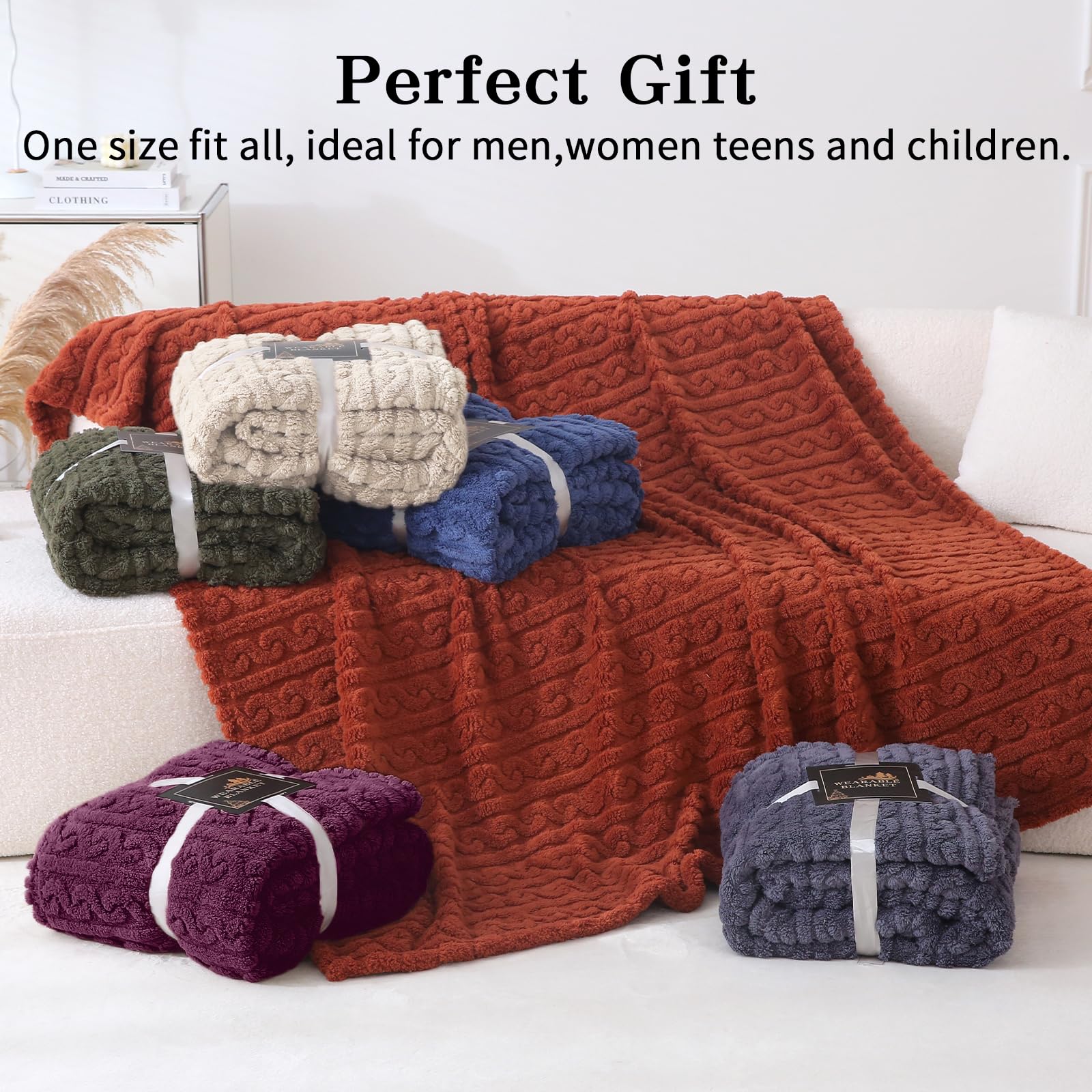 Wearable Blanket Poncho Cape Wrap for Adult, Cozy Sherpa Fleece Pocketed Shawl TV Throw Blankets for Office and Lounge(Caramel,58'' x 64'')