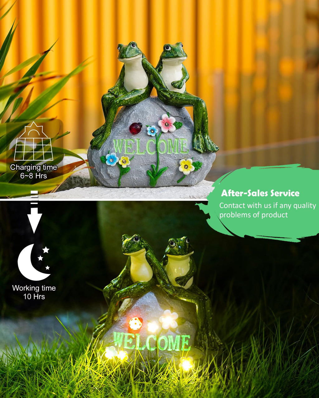 Nacome Solar Garden Outdoor Statues Turtle with Succulent and 7 LED Lights - Lawn Decor Statue for Patio, Balcony, Yard Ornament - Gifts for Mom Grandma Women