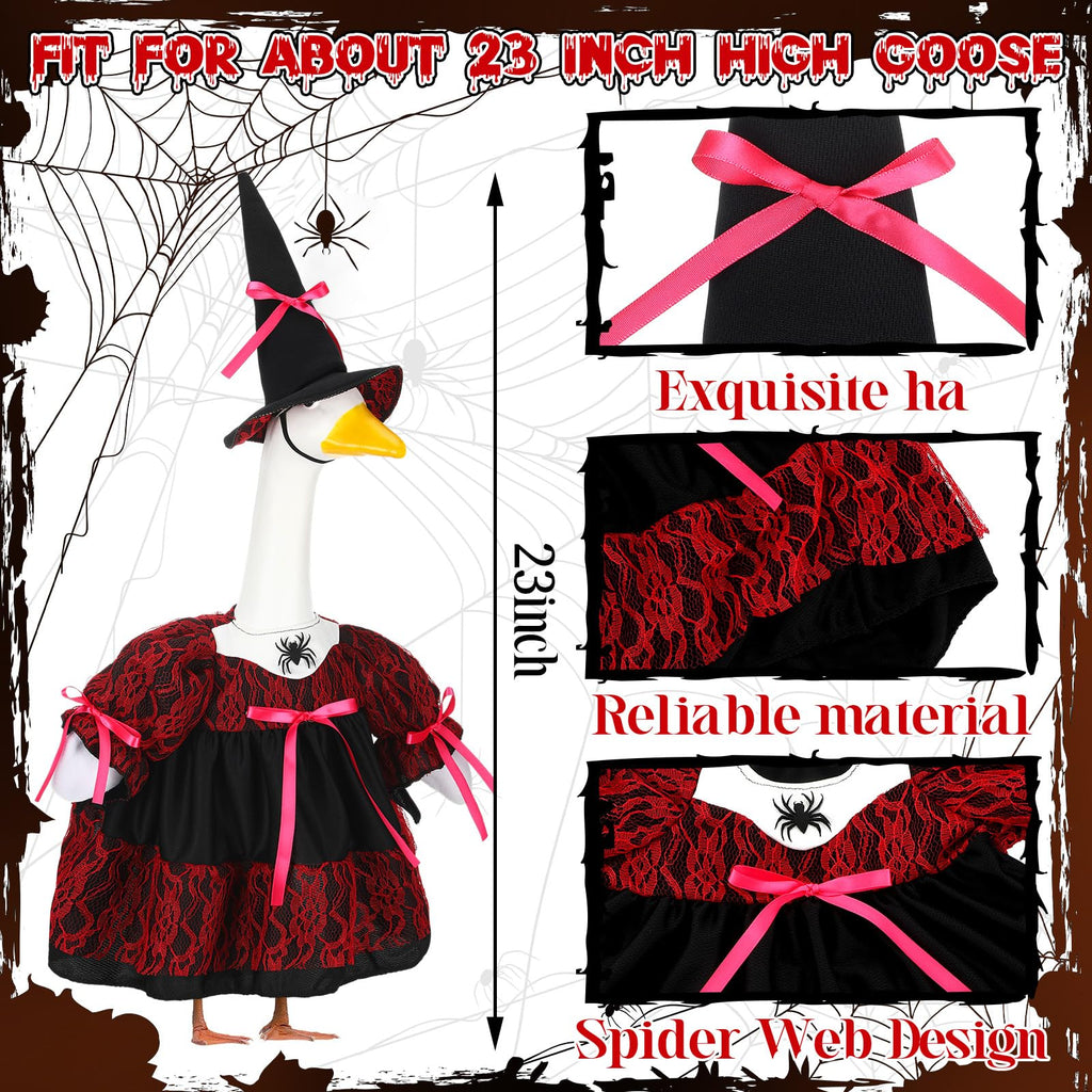 Suzile Fall Maple Porch Goose Outfit Autumn Goose Clothes for 23 Inch Cement or Plastic Geese Costume for Yard Lawn Outdoor Garden Patio Concrete Duck Statue Dress Thanksgiving Party Holiday Decor