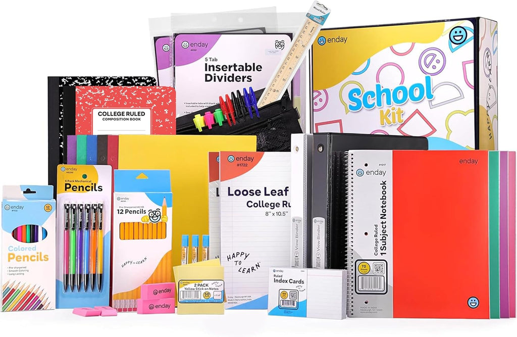 Enday Back to School Supplies High School and College, Premium Quality Kids Supplies Kit For Girls and Boys, 78 Pieces