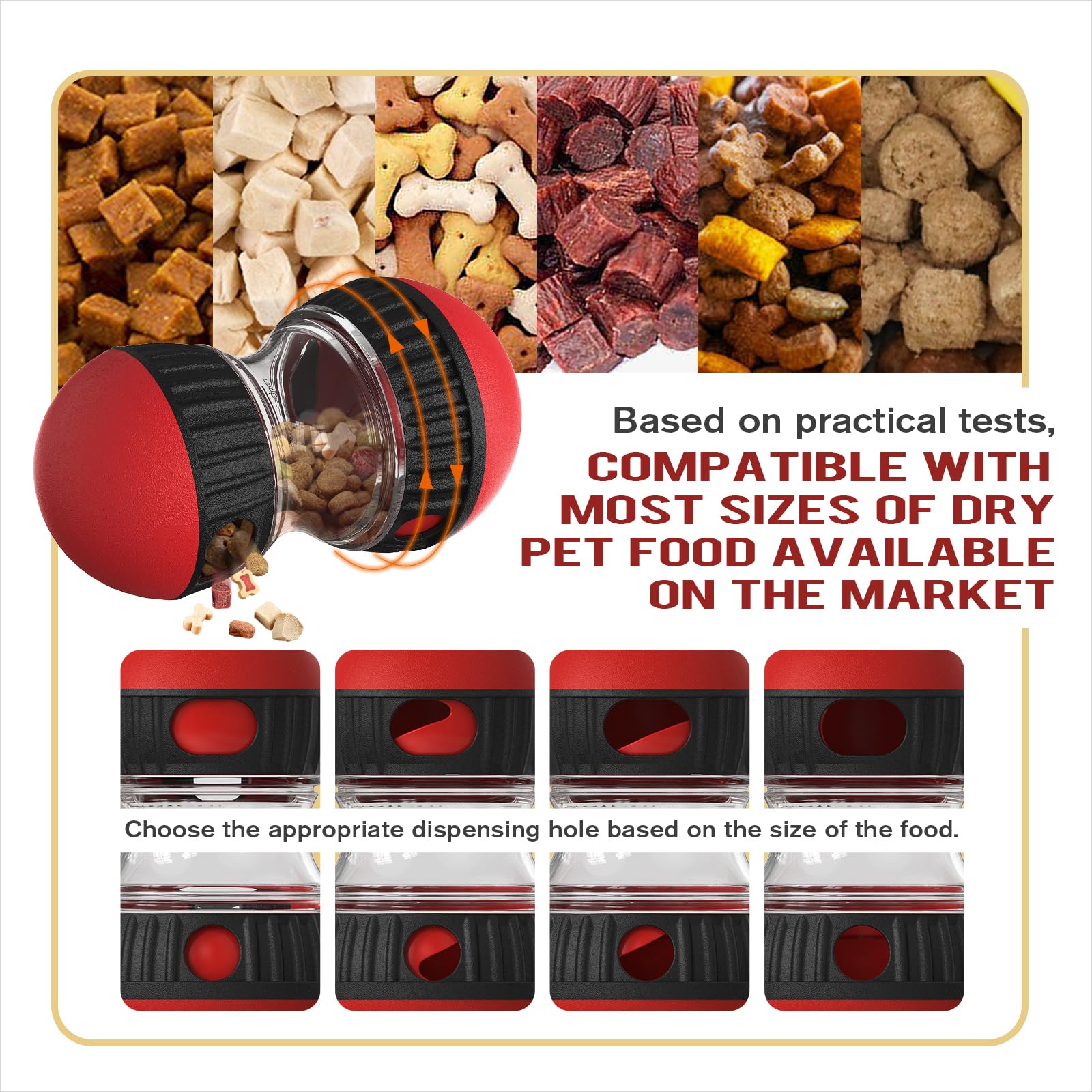 BSISUERM Dog Puzzle Toy Adjustable Treat Dispensing Ball Food Dispenser Tough Slow Feeder Puppy Enrichment Training Toy Pet Interactive Chase Toys for Small Medium Large Dogs to Keep Them Busy, Green