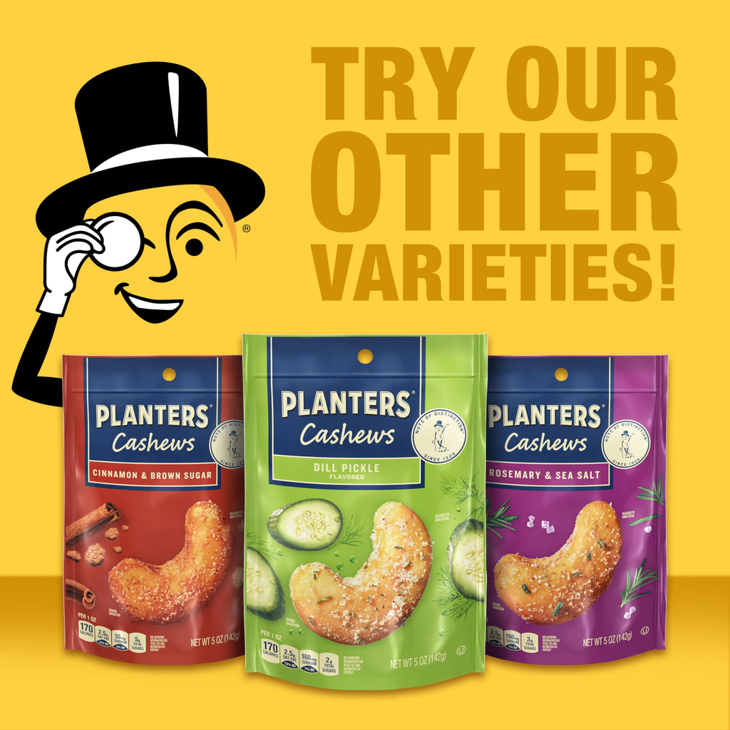 PLANTERS Cashews Dill Pickle - Trail Mix Snack Packs - Snacks with Dill Pickle, Snack Pack, Party Trail Mix, 5 Oz Bag, Pack of 1
