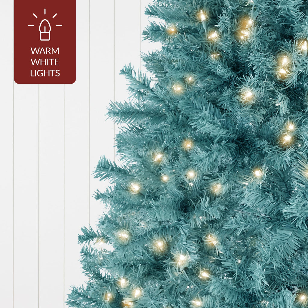 Best Choice Products White Christmas Tree 6ft Pre-Lit Artificial Pine Tree Premium Holiday Decoration w/Warm White Lights, Stand, Easy Assembly