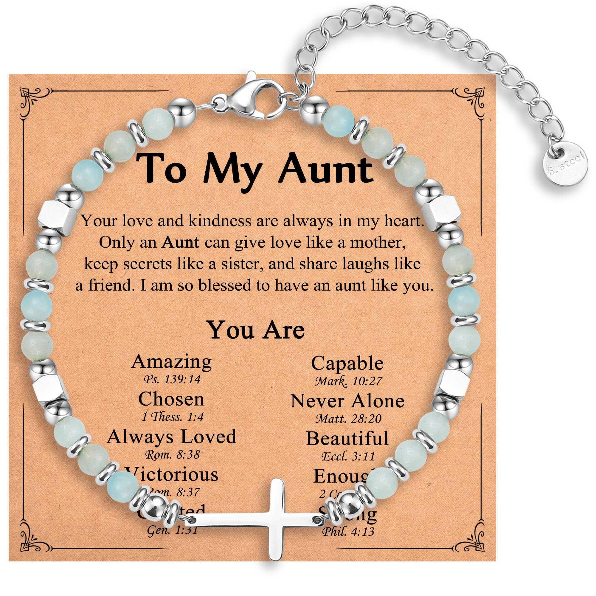 Religious Cross Bracelet for Women Girls, Christian Gifts for Daughter Granddaughter Sister in Christ Friend Niece on Birthday Christmas Easter Valentines Day Graduation