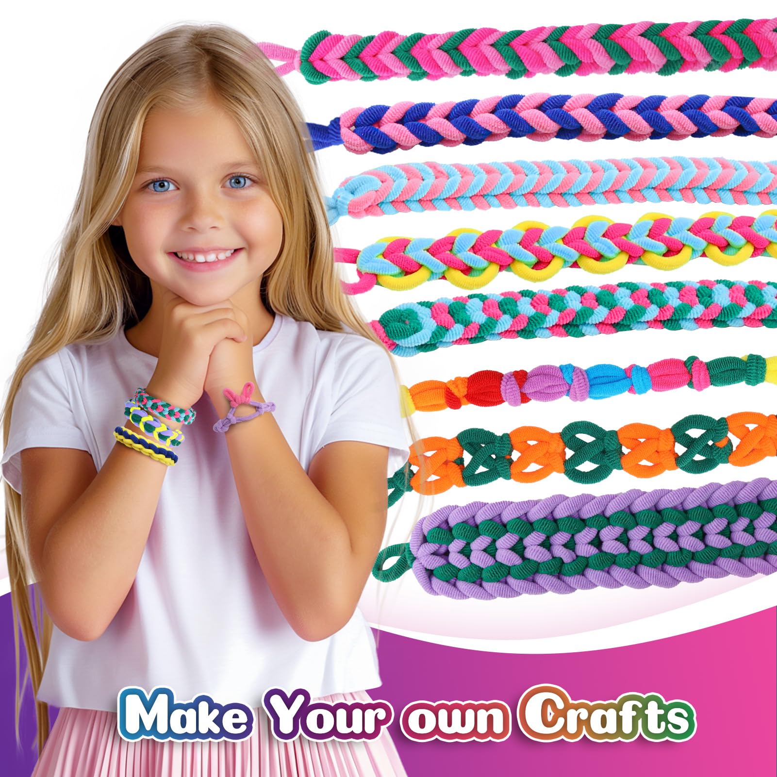DDAI Arts and Crafts for Kids Age 8-12 Friendship Bracelet Making Kit for Girls - Best Birthday Gifts Ideas for Girl 7 9 10 11 Year Old - Popular Bracelets String Maker Toys Set