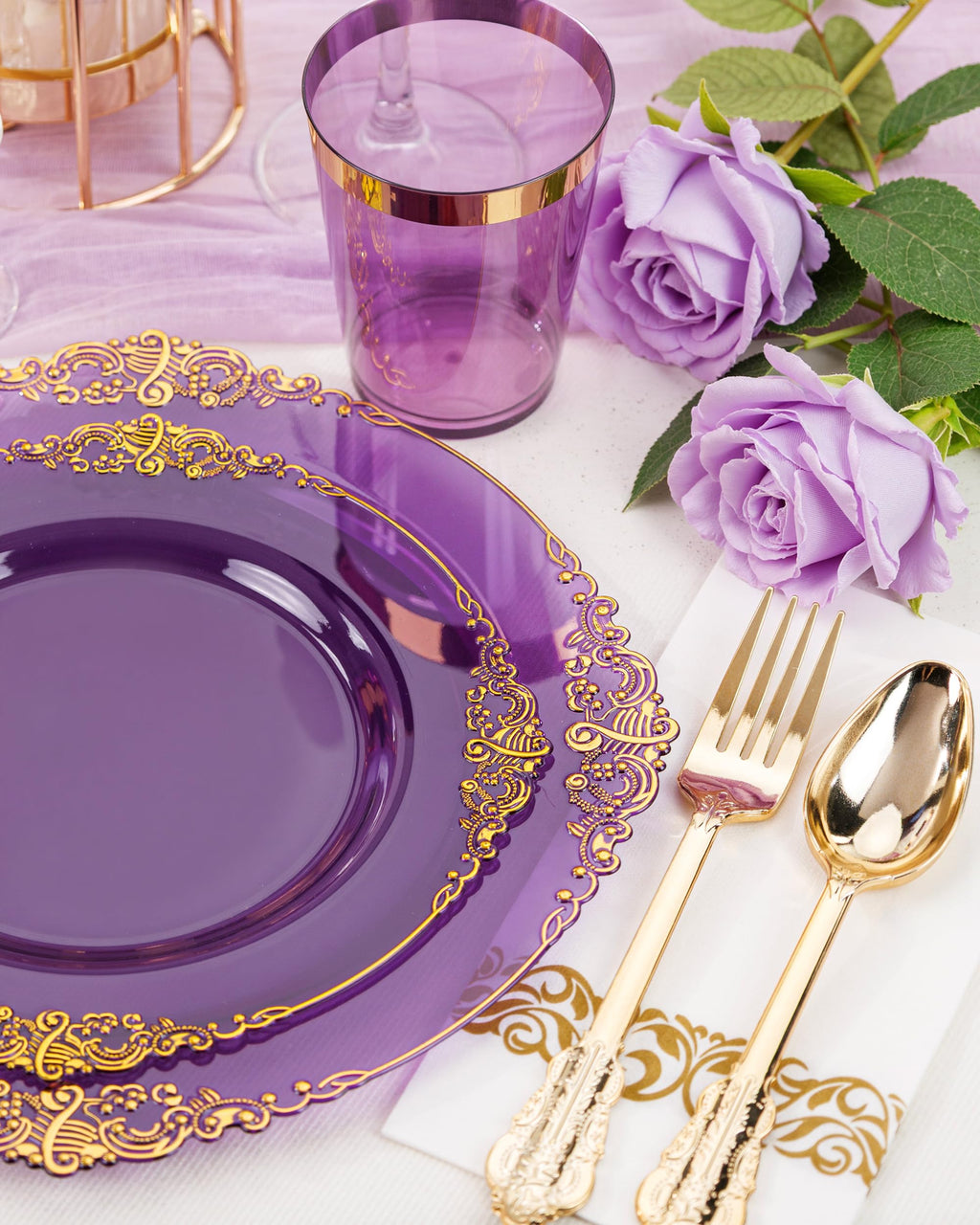 Nervure 175PCS Clear Blue Plastic Plates - Plastic Dinnerware Set Include 25Dinner Plates, 25Dessert Plates, 25Cups, 25Forks, 25Knives, 25Spoons, 25Napkins Perfect for Wedding & Party