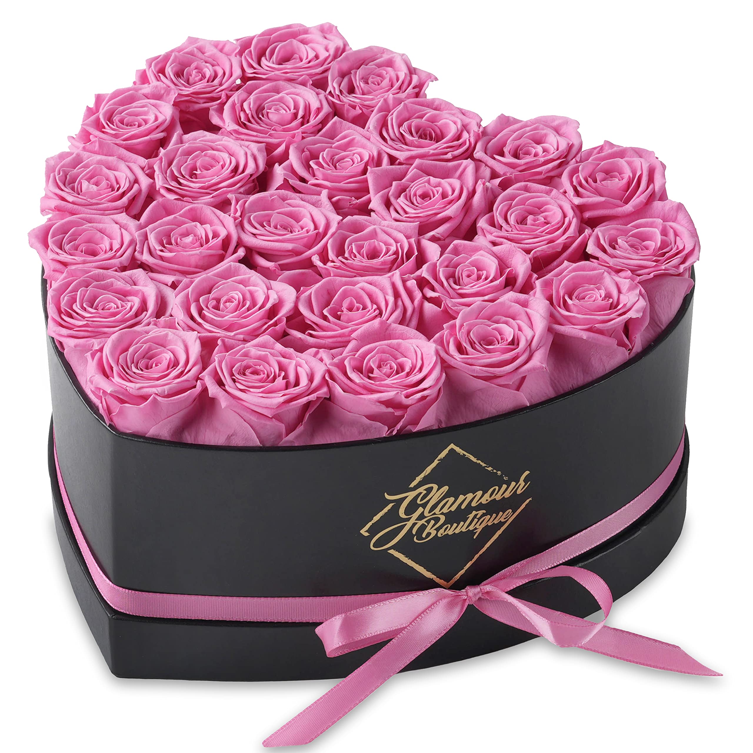 GLAMOUR BOUTIQUE 16 Flower Forever Heart Shape Box, Mothers Day Gift For Mom, Eternal Preserved Roses Gift for Her, Flowers bouquet, For Birthday, Anniversary, Girlfriend - Red