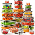 JSCARES 40 PCS Food Storage Containers with Lids Airtight (20 Lids &20 Containers) - Leakproof Meal-Prep Containers for Kitchen Storage Reusable Plastic Microwave/Dishwasher Safe with Labels & Pen