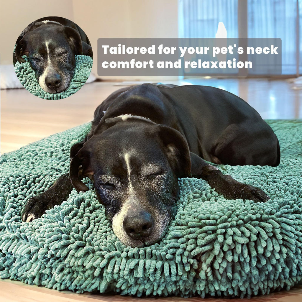 Muddy Mat® Cloud K-9 Bed for Dogs & Cats, Soft & Relaxing Donut Dog Bed, Chenille Material, Removable Cover, Washable & Dryer Safe–Black Small(25'x25')