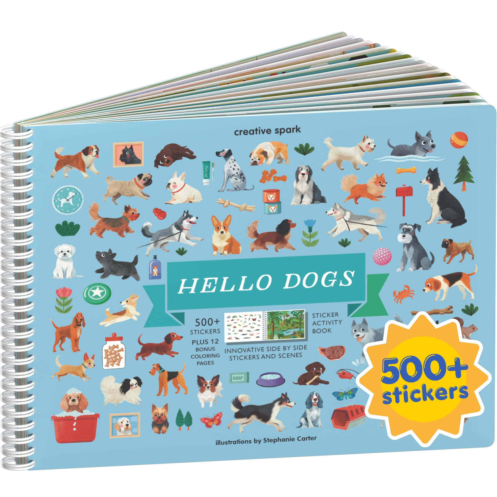 Halloween 500+ Kids Sticker Book by Cupkin Fun Toddler Holiday Activity Coloring and Sticker Book, Road Trip Essentials, 12 Coloring Pages 12 Side by Side Scenes for Ages 2–8 Years