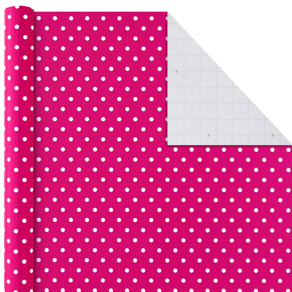 Hallmark All Occasion Wrapping Paper Bundle with Cut Lines on Reverse (Pack of 6; 180 sq. ft. ttl.) Solids, Polka Dots & Stripes for Birthdays, Easter, Mothers Day, Weddings, Baby Showers (5JXW1746)