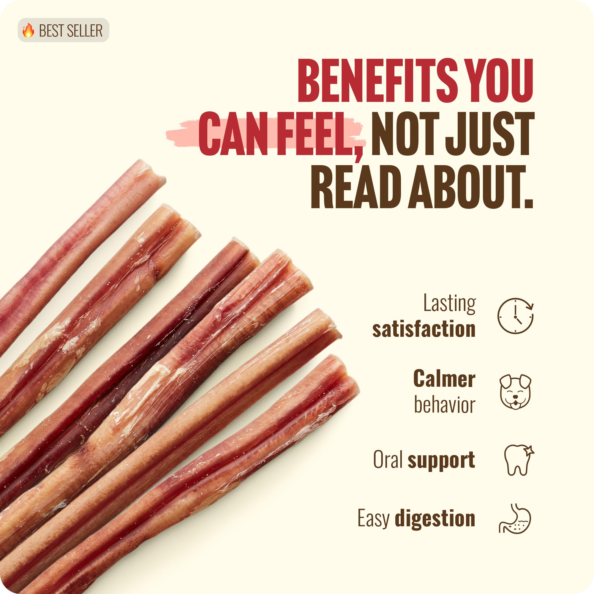 Natural Farm Bully Sticks (6 Inch, 15 Count), Single Ingredient: 100% Beef Chews, Grass-Fed, Non-GMO, Grain-Free, Fully Digestible Treats for Puppies, Small or Senior Dog