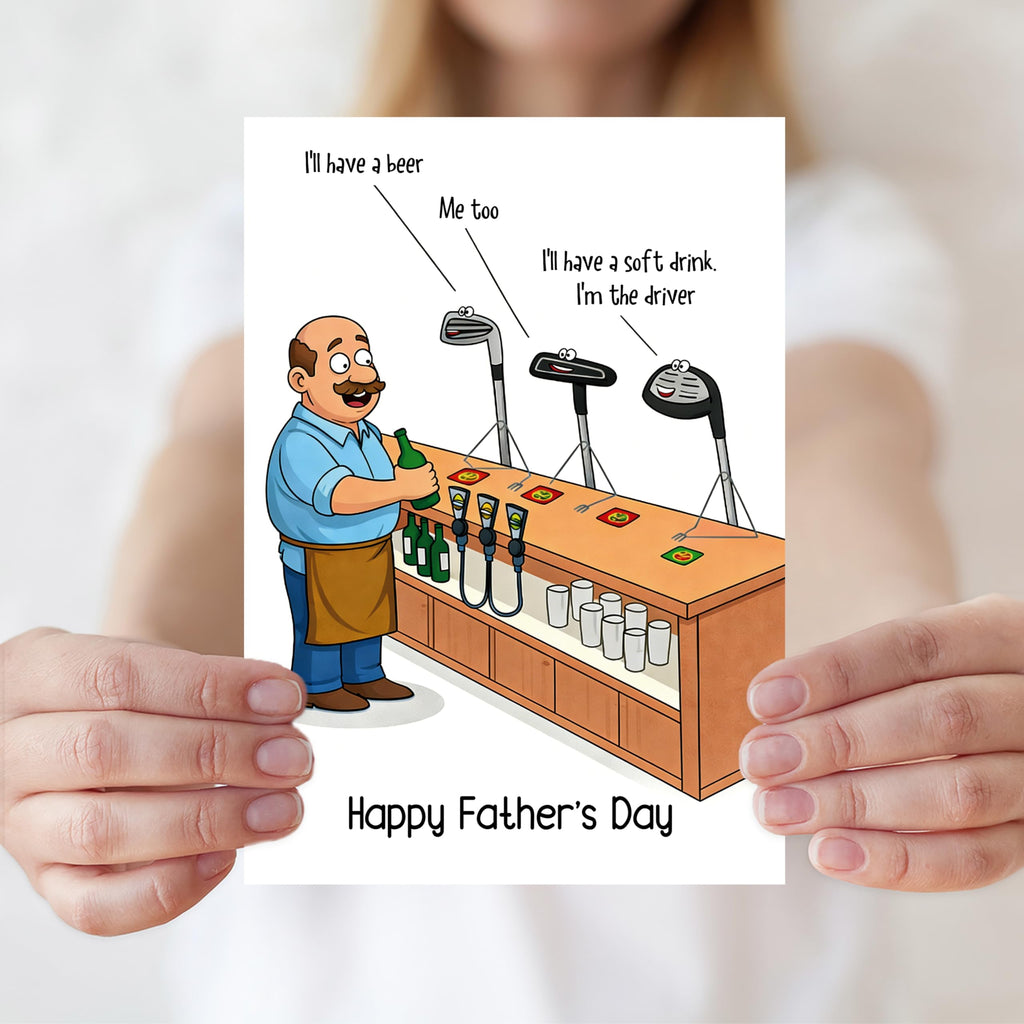 IDU Fathers Day Card, Funny Fathers Day Cards Gifts Decorations for Dad from Daughter, Happy Father's Day Cards Gifts Ideas with Envelope, Cute Humor Like Father Like Daughter Card