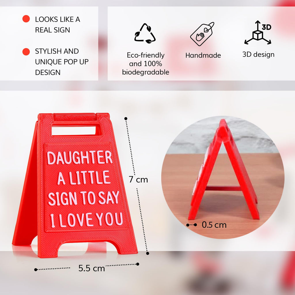 Romantic Mini Desk Sign with “I Love You” Message – Valentine’s Day & Romantic Anniversaries Gift for Her or Him – Cute Freestanding Love Keepsake - Premium Plastic Solid Freestanding Desk Sign