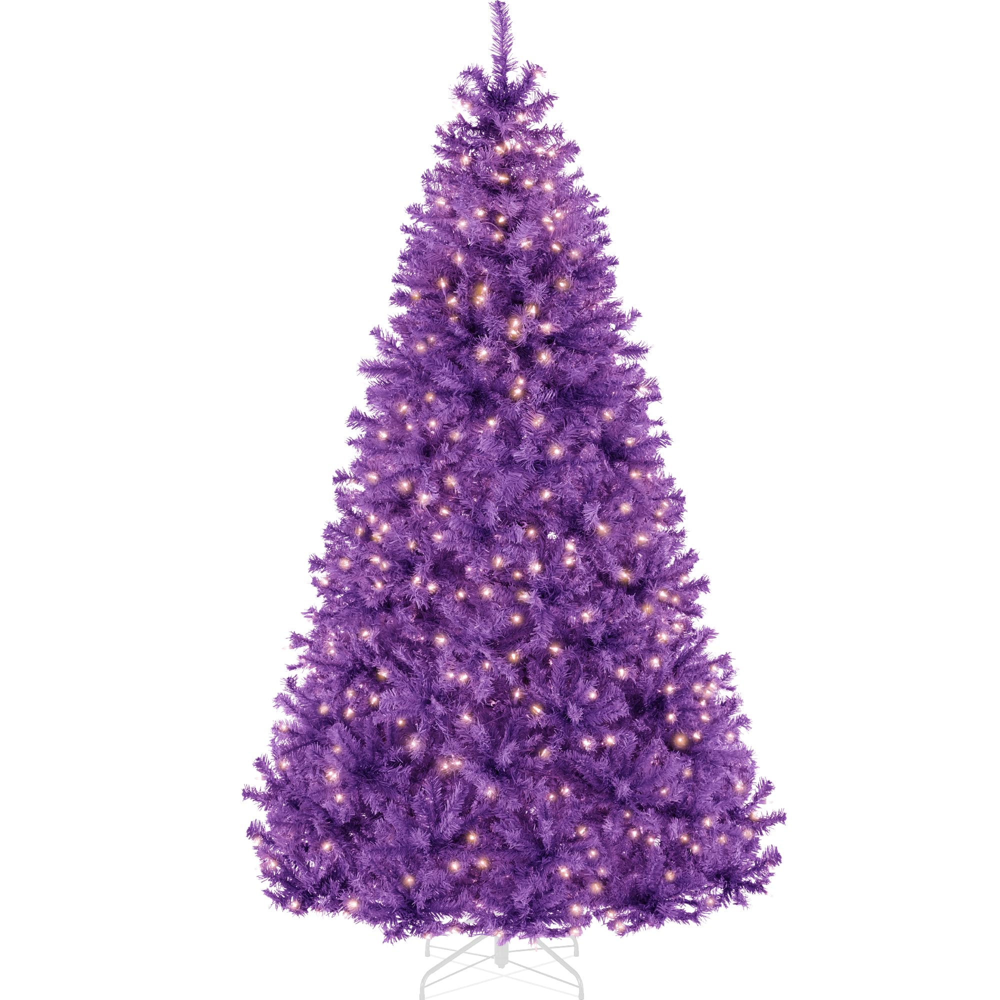 Best Choice Products White Christmas Tree 6ft Pre-Lit Artificial Pine Tree Premium Holiday Decoration w/Warm White Lights, Stand, Easy Assembly
