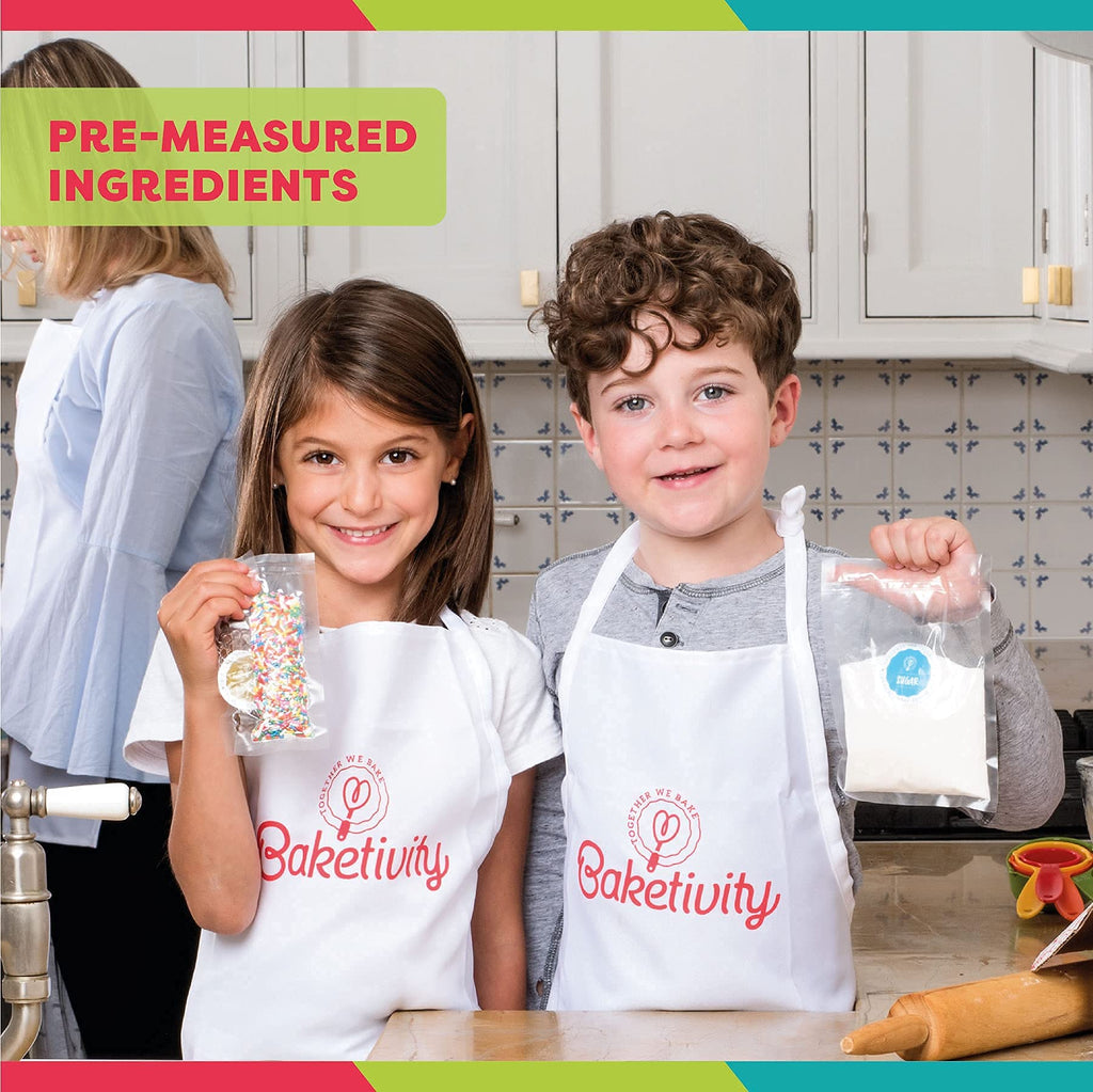 Baketivity DIY Cake Pop Baking Kit for Kids - Premeasured Ingredients, Decorating Supplies
