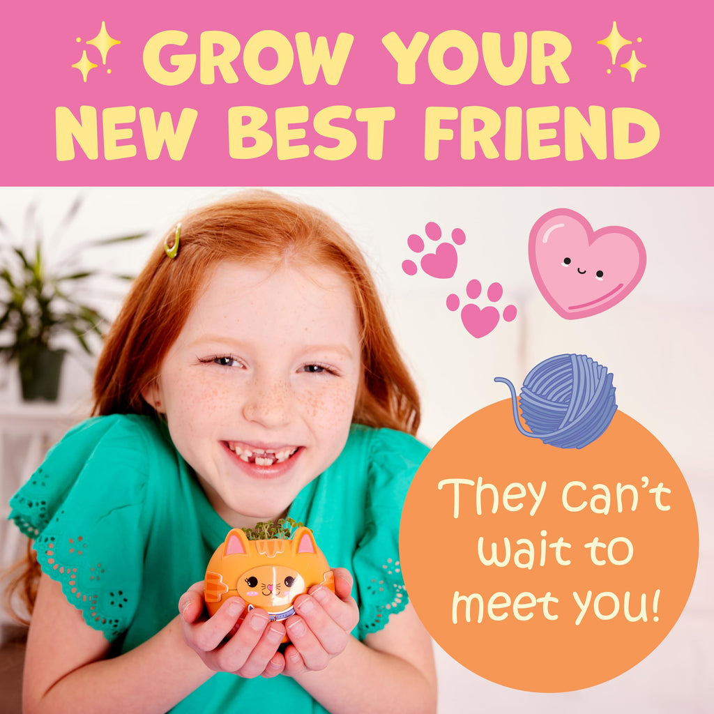 Creativity for Kids Plant-A-Pet: Kitty - Arts and Crafts for Kids, Mini Gifts for Girls and Screen Free Summer Fun for Kids, Chia Seed Plant Pet (Ages 6+)