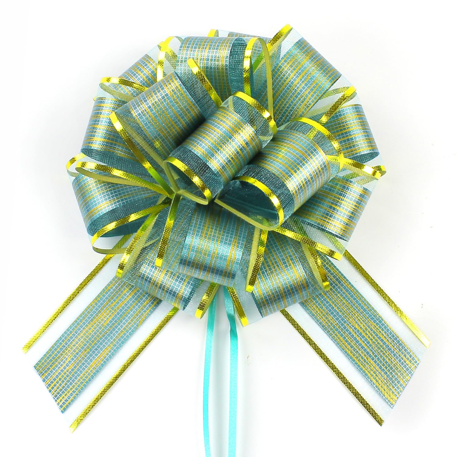 6 PCS Large Pull Bows, Gift Wrapping Bows, Gift Wrapping Ribbon Pull Bows Gift Bows for Wedding, Birthday, Christmas, Valentine's Day, Gift Baskets, Party, Presents Decor, Holiday Decor (Blue)