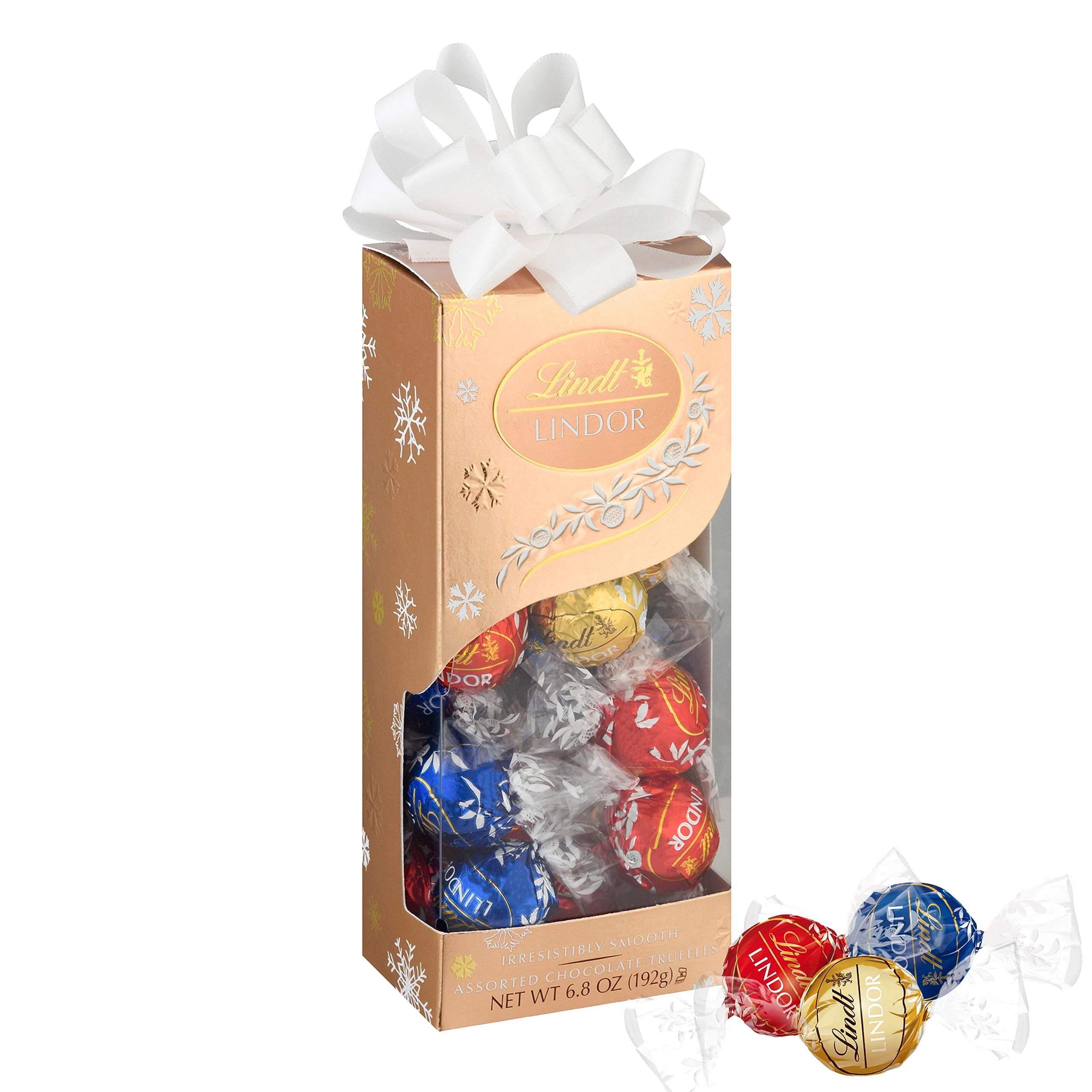 Lindt LINDOR Holiday Snickerdoodle White Chocolate Candy Truffles with Smooth, Melting Truffle Center, 8.5 oz. Bag