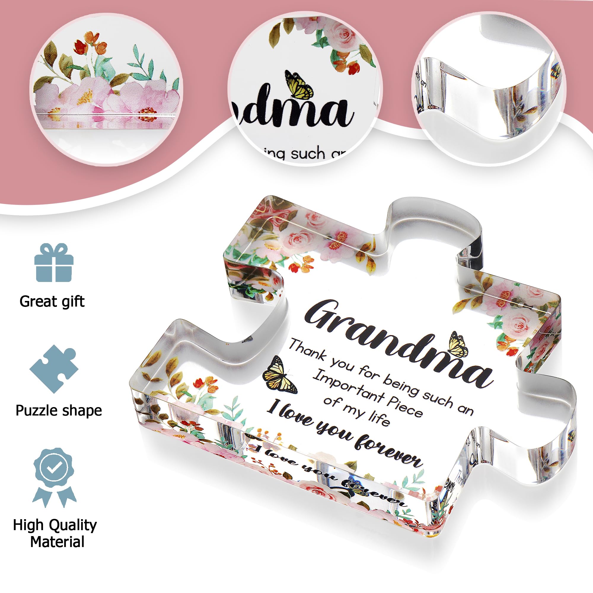 Engraved Acrylic Block Puzzle - Sentimental Gift for Her - Valentine's Day & Fiance Birthday Gift