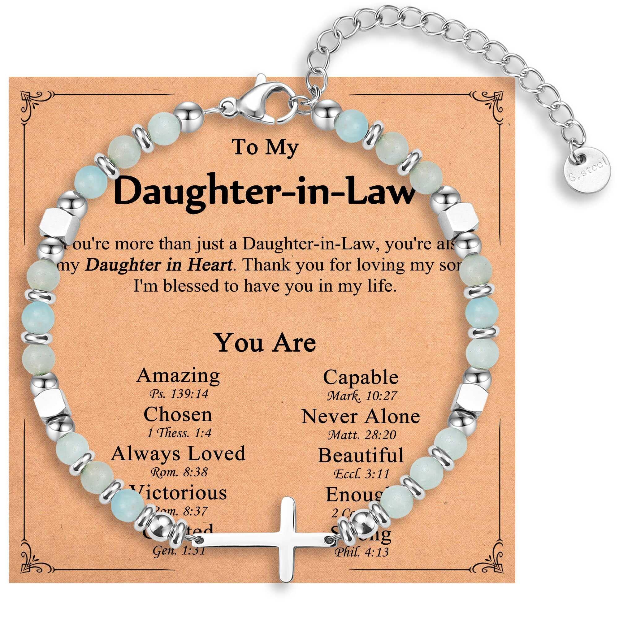 Religious Cross Bracelet for Women Girls, Christian Gifts for Daughter Granddaughter Sister in Christ Friend Niece on Birthday Christmas Easter Valentines Day Graduation