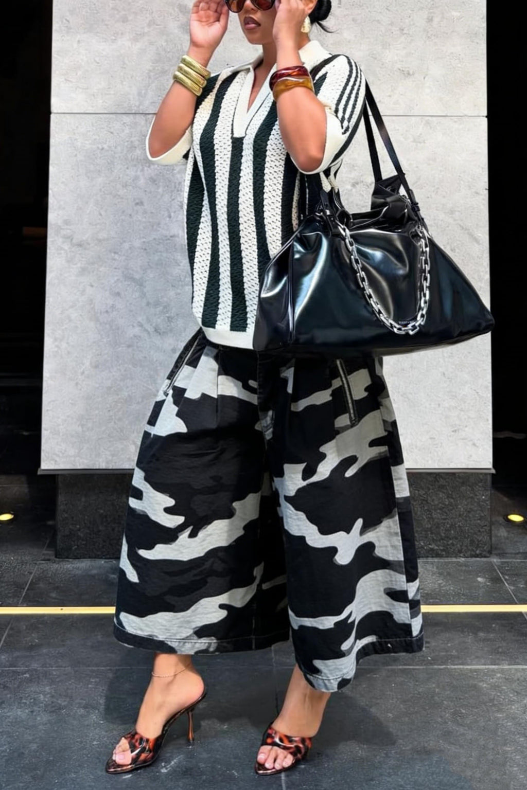 Unybwonn Women Baggy Cargo Jeans Camo Army Fatigue Wide Leg Harem Cropped Denim Pants Plus Size Camouflage Jean Trousers