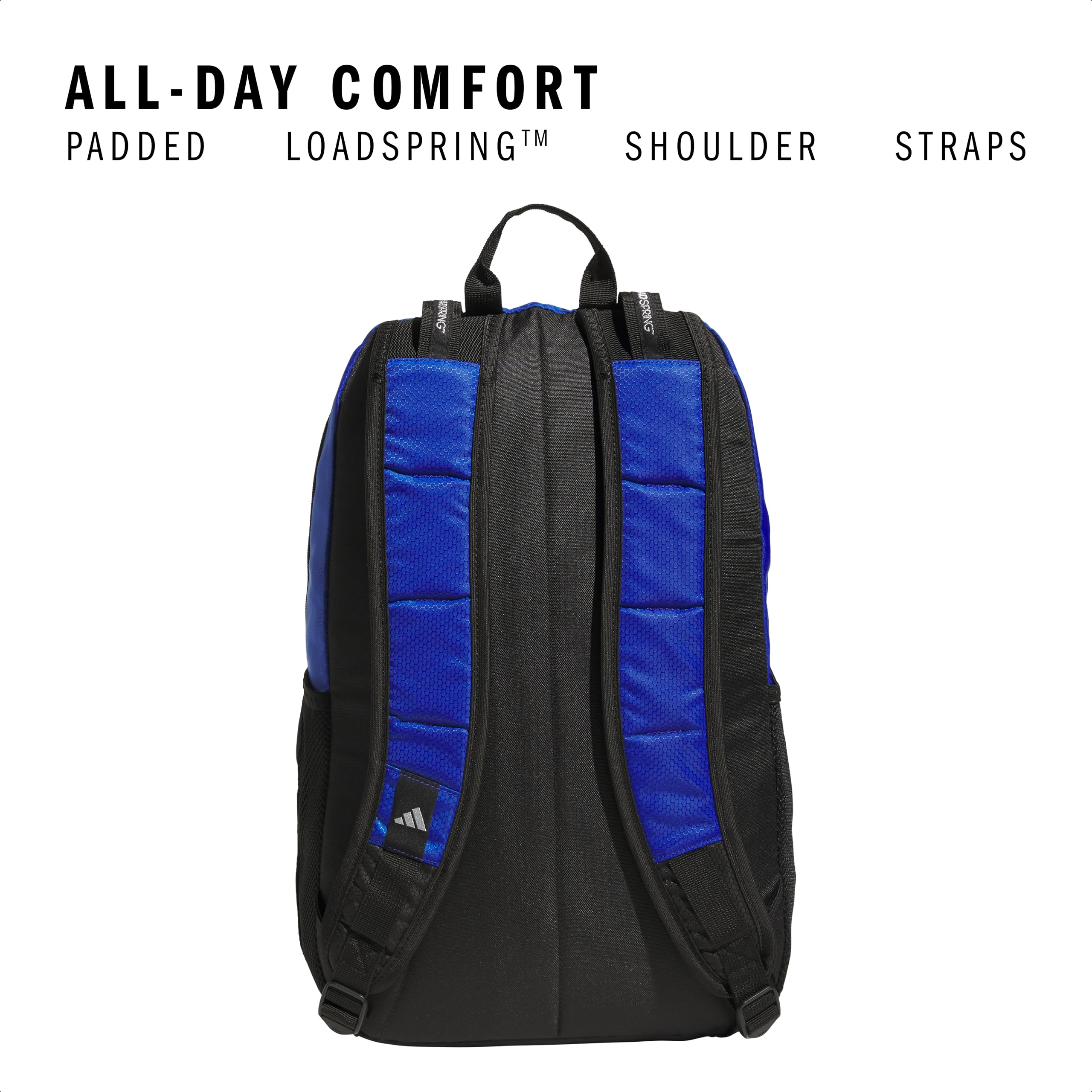adidas Excel 7 School Backpack for Laptop, Gym and Travel, 34L, Twill White/Black/7.5, OSFA
