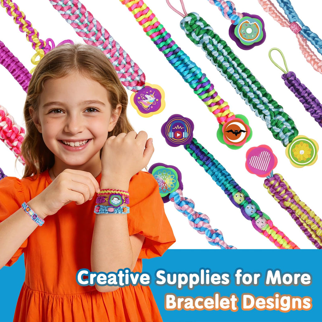 DDAI Arts and Crafts for Kids Age 8-12 Friendship Bracelet Making Kit for Girls - Best Birthday Gifts Ideas for Girl 7 9 10 11 Year Old - Popular Bracelets String Maker Toys Set