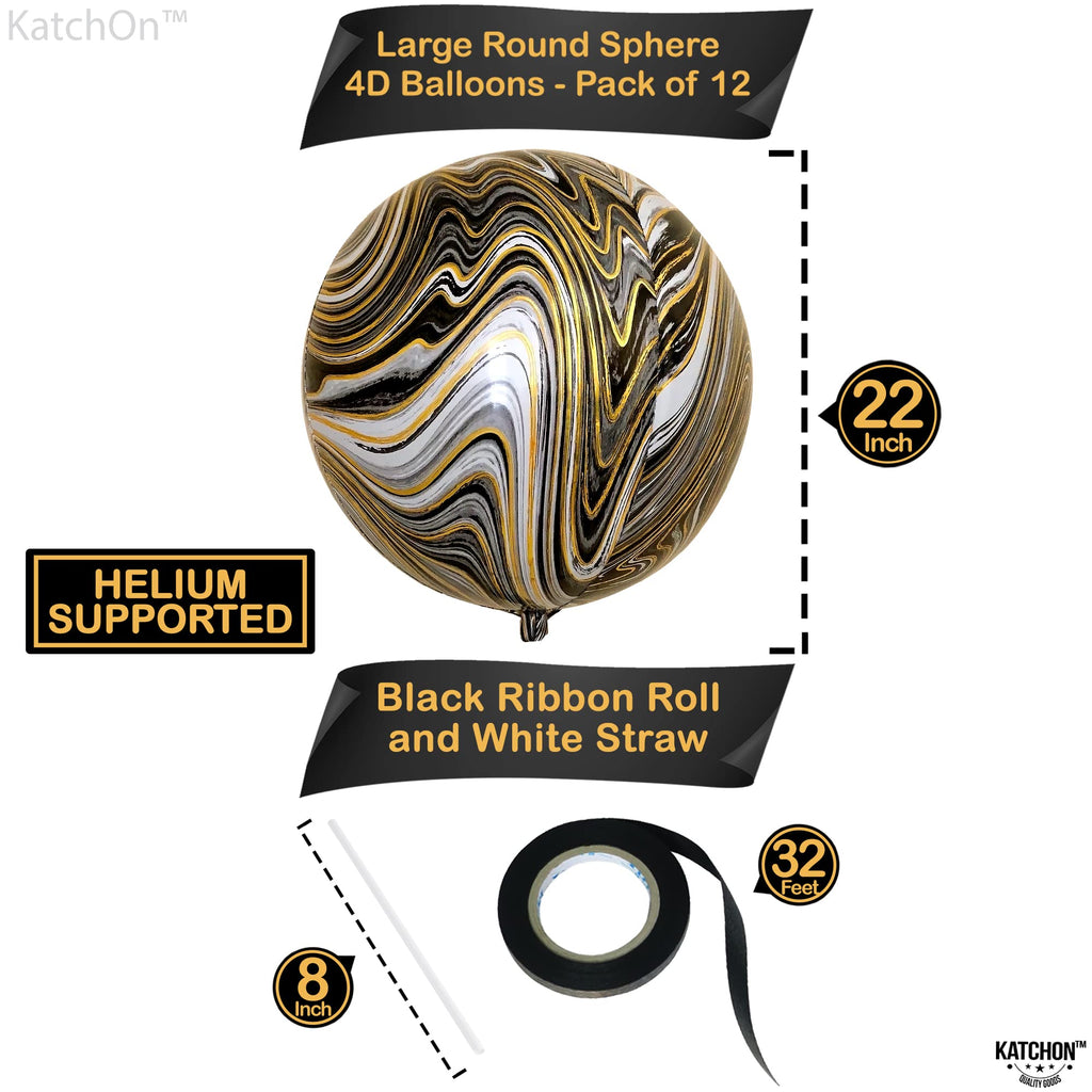 KatchOn, Large Gold Foil Balloons - 22 Inch, Pack of 12 | Gold Balloons for Graduation Decorations 2026 | Mylar Balloons for Anniversary, Wedding, Golden Birthday Party Decorations