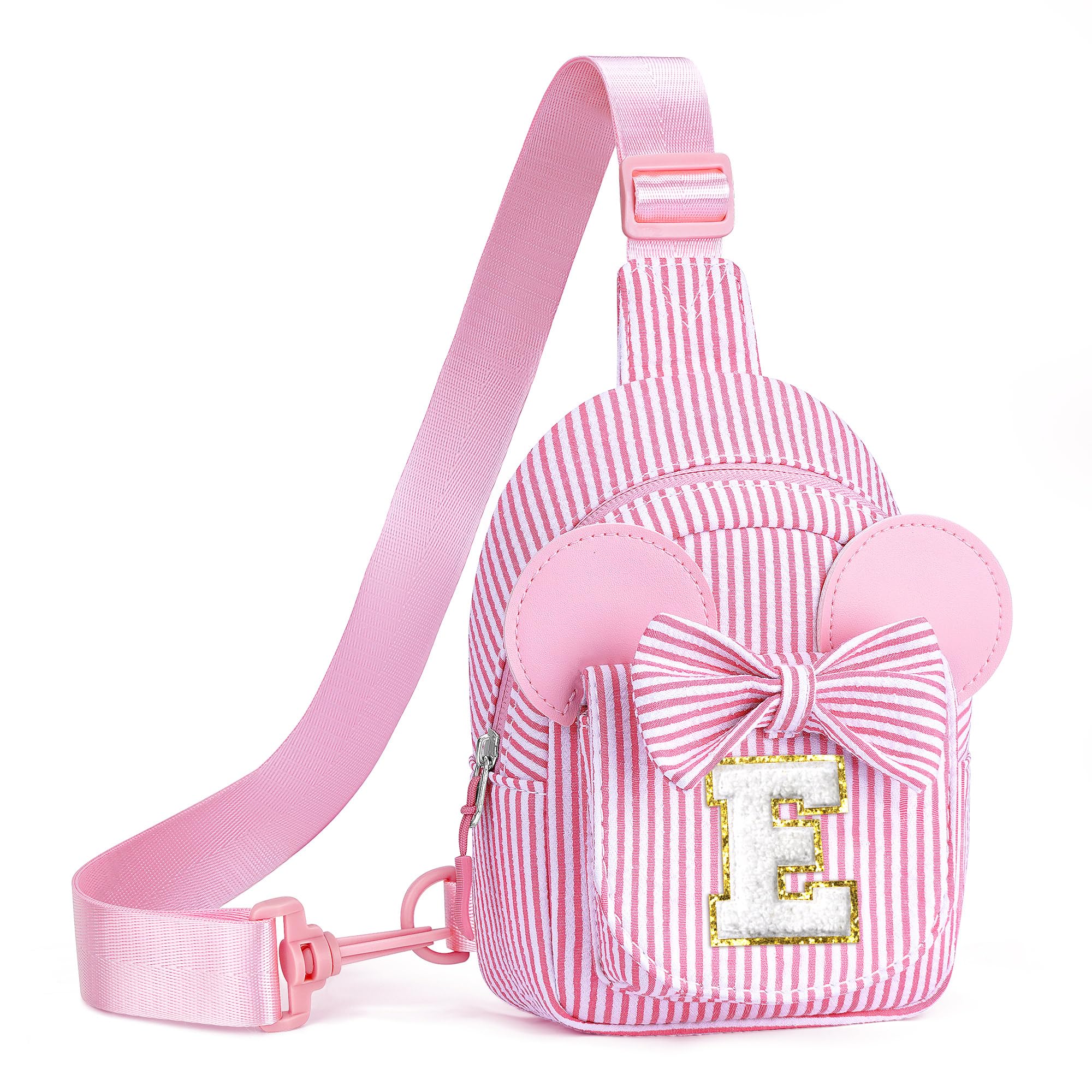 Birthday Gifts for Girls Kids, Personalized Small Initial Pink Sling Bag for Kid Girls | Small Initial Monogram Fanny Packs Crossbody Bag Purse for Girl Kid Year Old Birthday Gifts (Pink A)