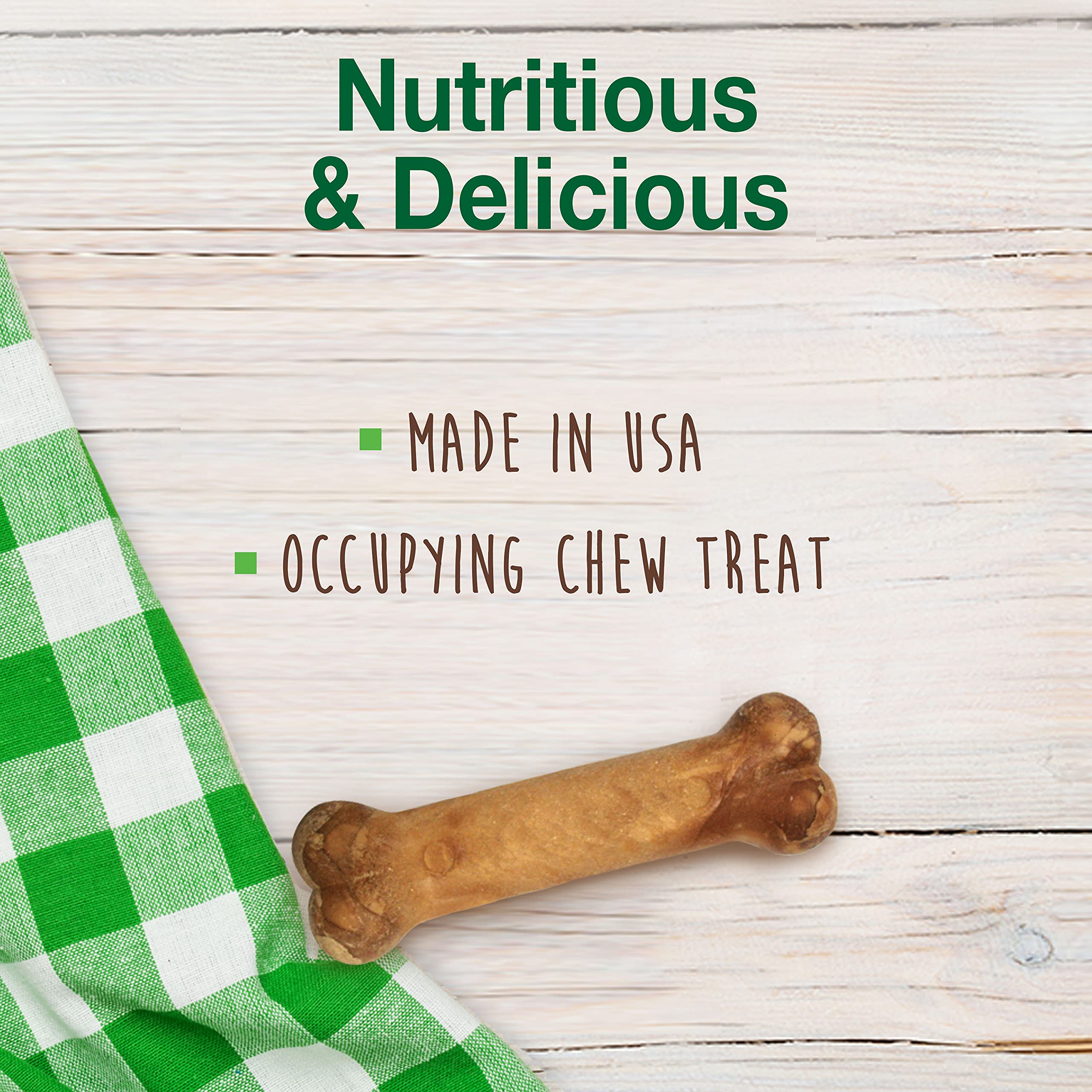 Nylabone Healthy Edibles Natural Puppy Chews Long Lasting Treats for Puppies, Roast Beef/Apple/Bacon Dog Treats, X-Small/Petite (3 Count)