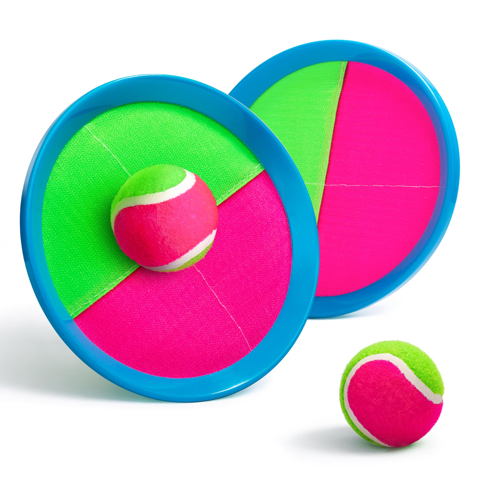 TEILLNET Toss and Catch Ball Set Upgraded - Kids Toys Beach Toys Baseball Games - Sturdy & Water-Resistant for Outdoor Pool Yard Games - Classic Gift for Boys Girls 3 4 5 6 7 8 9 10 11 12+ Years