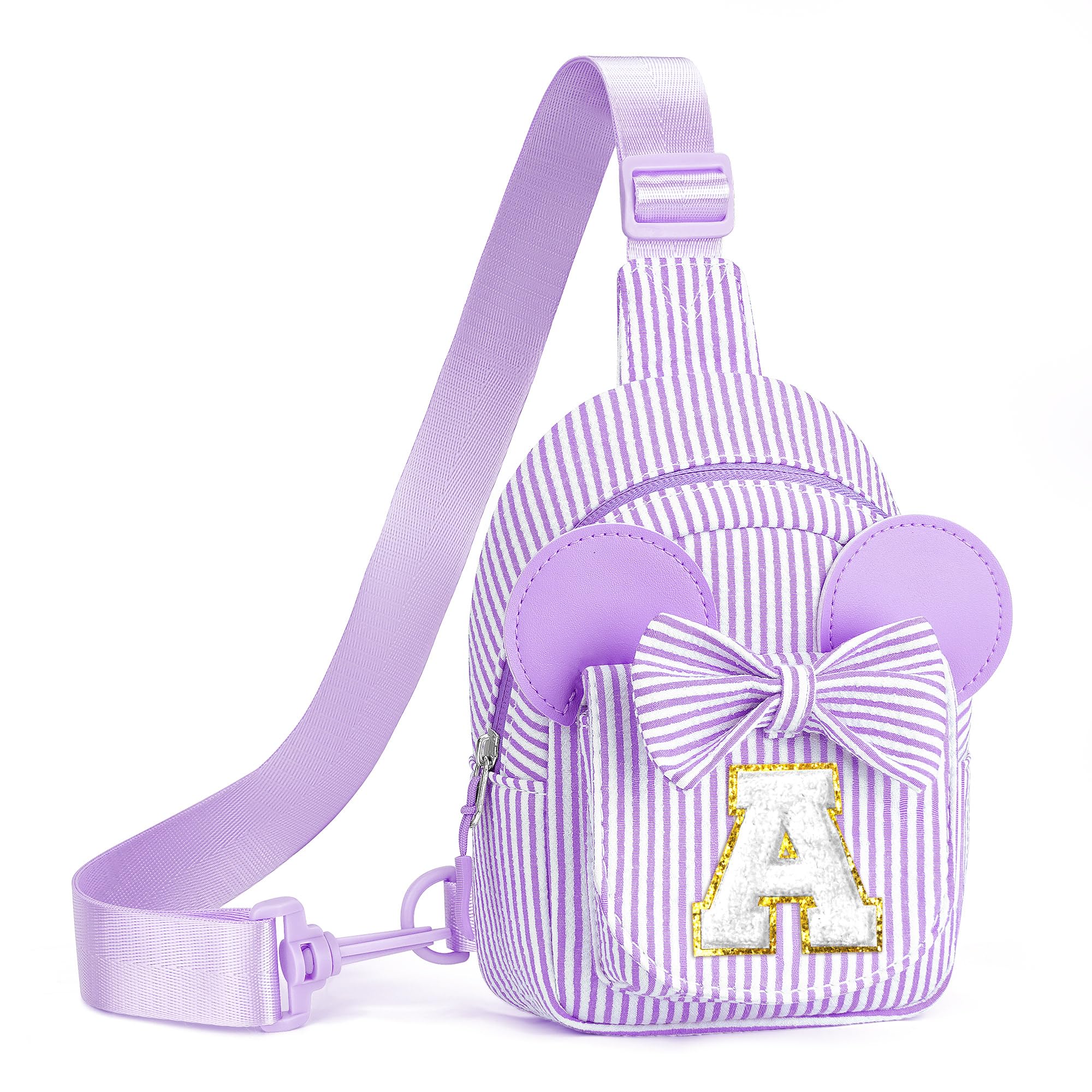 Birthday Gifts for Girls Kids, Personalized Small Initial Pink Sling Bag for Kid Girls | Small Initial Monogram Fanny Packs Crossbody Bag Purse for Girl Kid Year Old Birthday Gifts (Pink A)