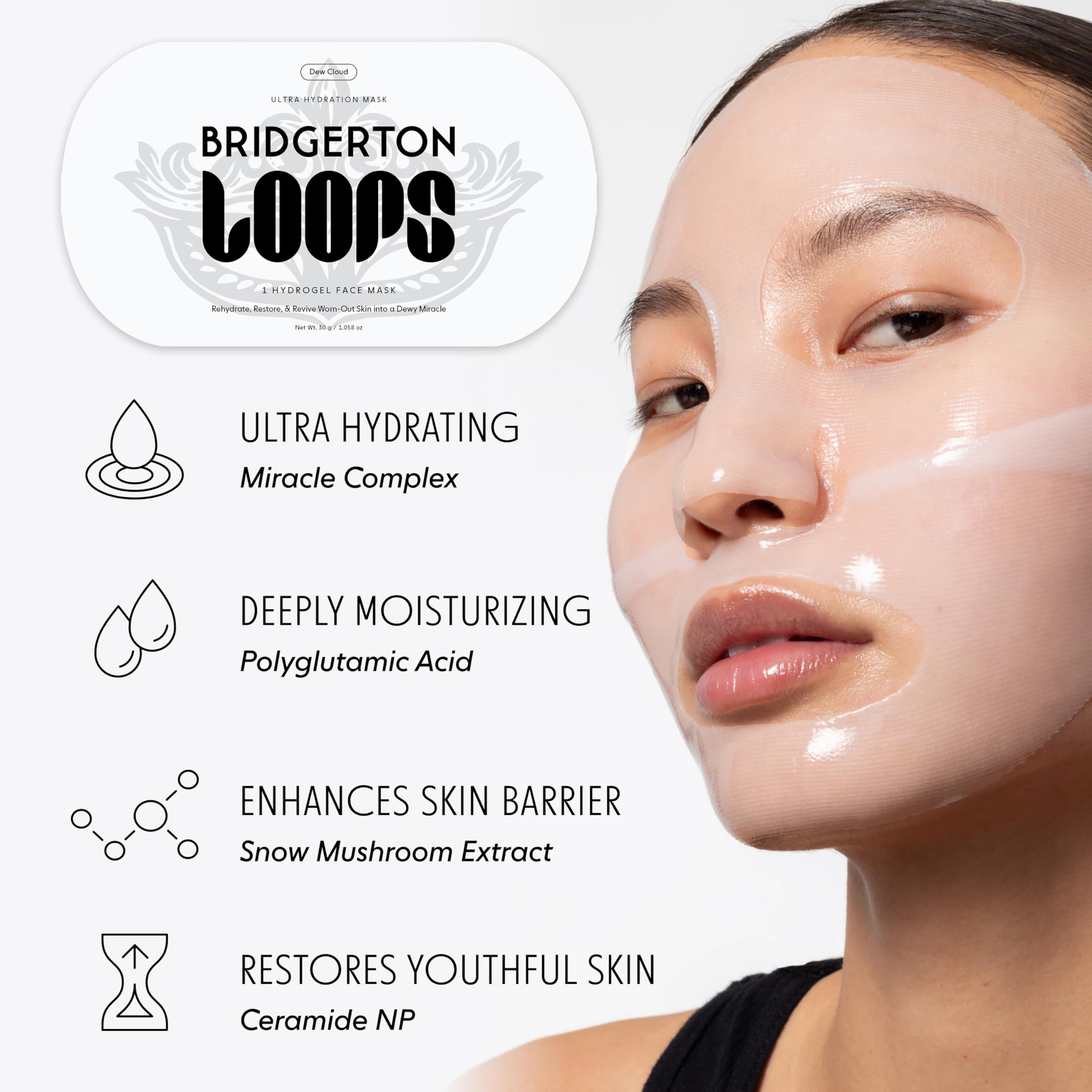 LOOPS DOUBLE TAKE - Glow Korean Hydrogel Face Masks - Calms and Soothes Skin - Refine Pores and Smooth for a Flawless Face - Hydrating Skin Mask Face Mask Leaves You Refreshed and Loumonus 5pc