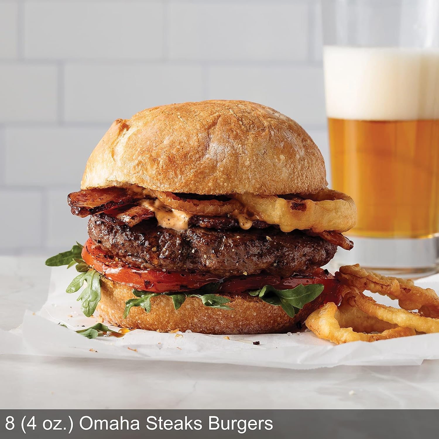 Omaha Steaks Freezer Filler, Gift-Ready or Stock Up, 25 items, 20 entrees - 4 Butcher's Cut Top Sirloins, 4 Air-Chilled Boneless Chicken Breasts, 8 Omaha Steaks Burgers, 4 Gourmet Jumbo Franks, 4 Caramel Apple Tartlets, 1 jar Omaha Steaks Seasoning