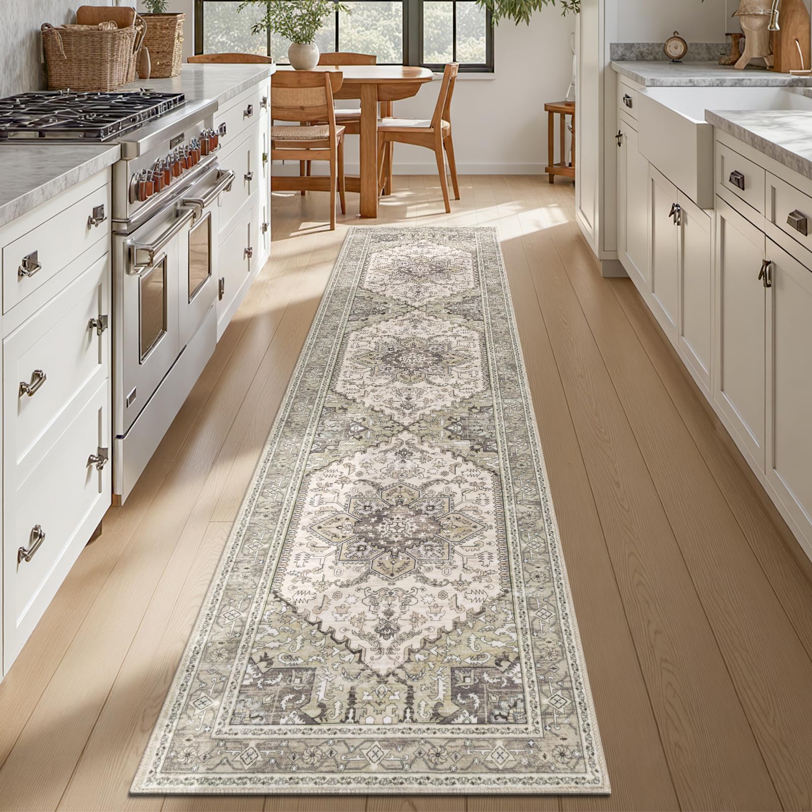Yamaziot Christmas Kitchen Rugs Sets of 3, Non Slip Kitchen Mats for Floor with Rubber Backing, Holiday Christmas Snowflake Runner Rug Decor Home Decorations for Kitchen, Laundry Room, Hallway