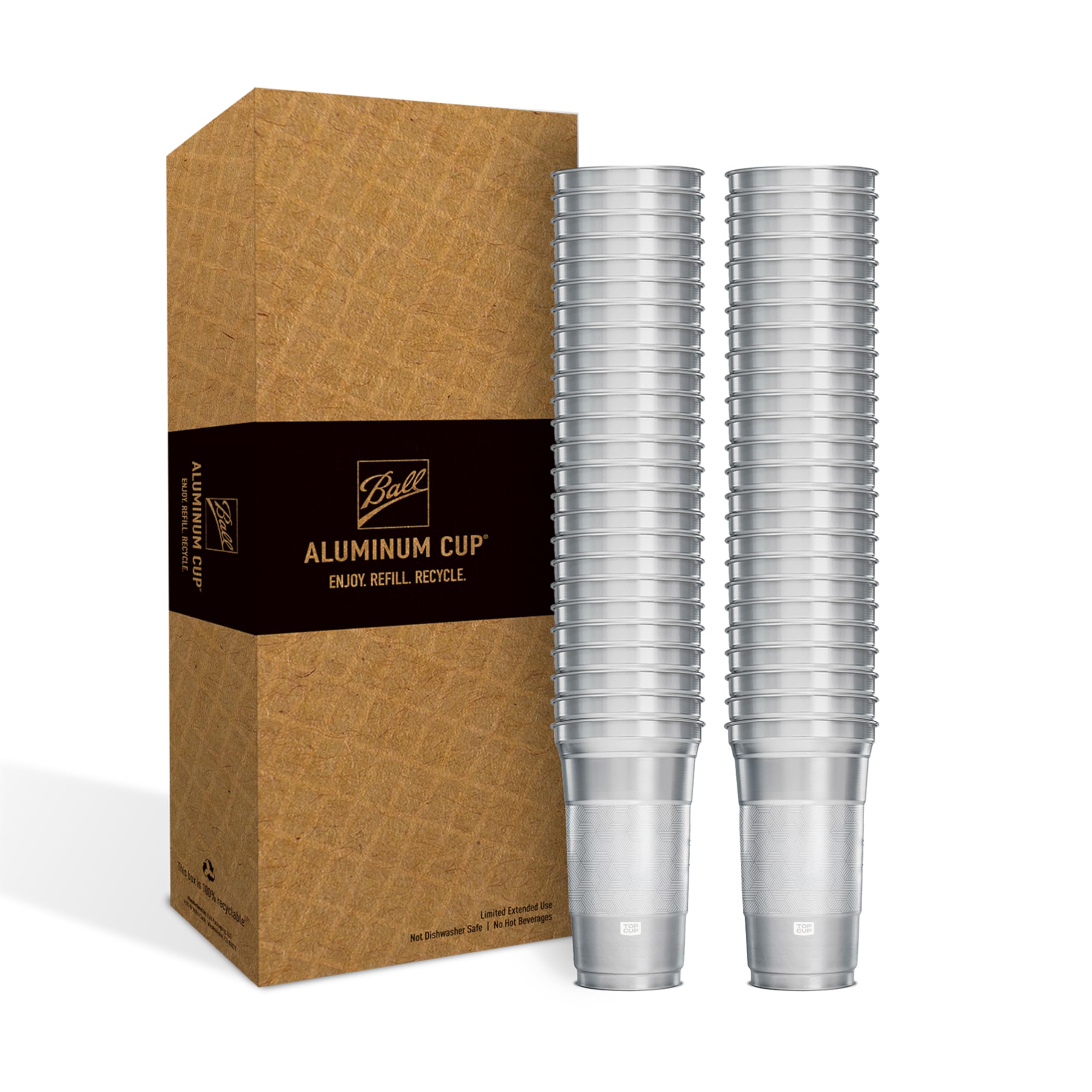 Top Cup America's 250th Birthday 20 oz Reusable Aluminum Party Cups 20 Count | Durable, Reusable & Recyclable, Made in USA