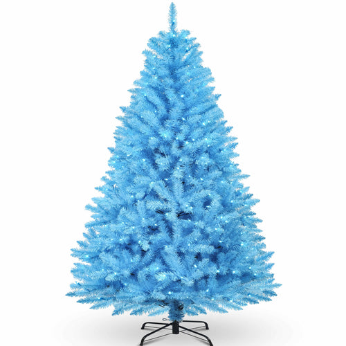 6.5ft Pre-lit Artificial Blue Christmas Tree with 300 LED Blue UL Listed String Lights (Blue)