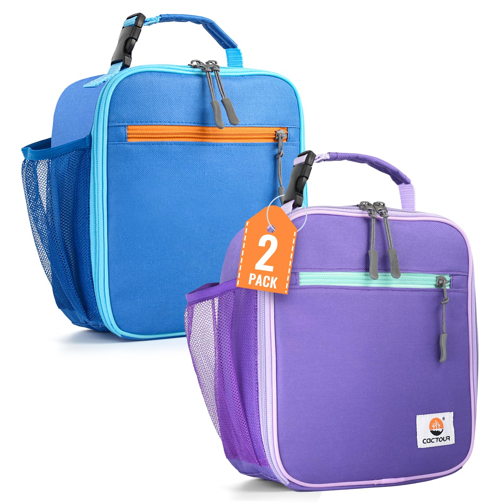 CaCTOUR Lunch Box Kids,Premium Insulated Lunchbox for Girls Boys,Soft Mini Cooler Bag Back to School Thermal Reusable Lunch Bag for Work School Picnic (Blue)
