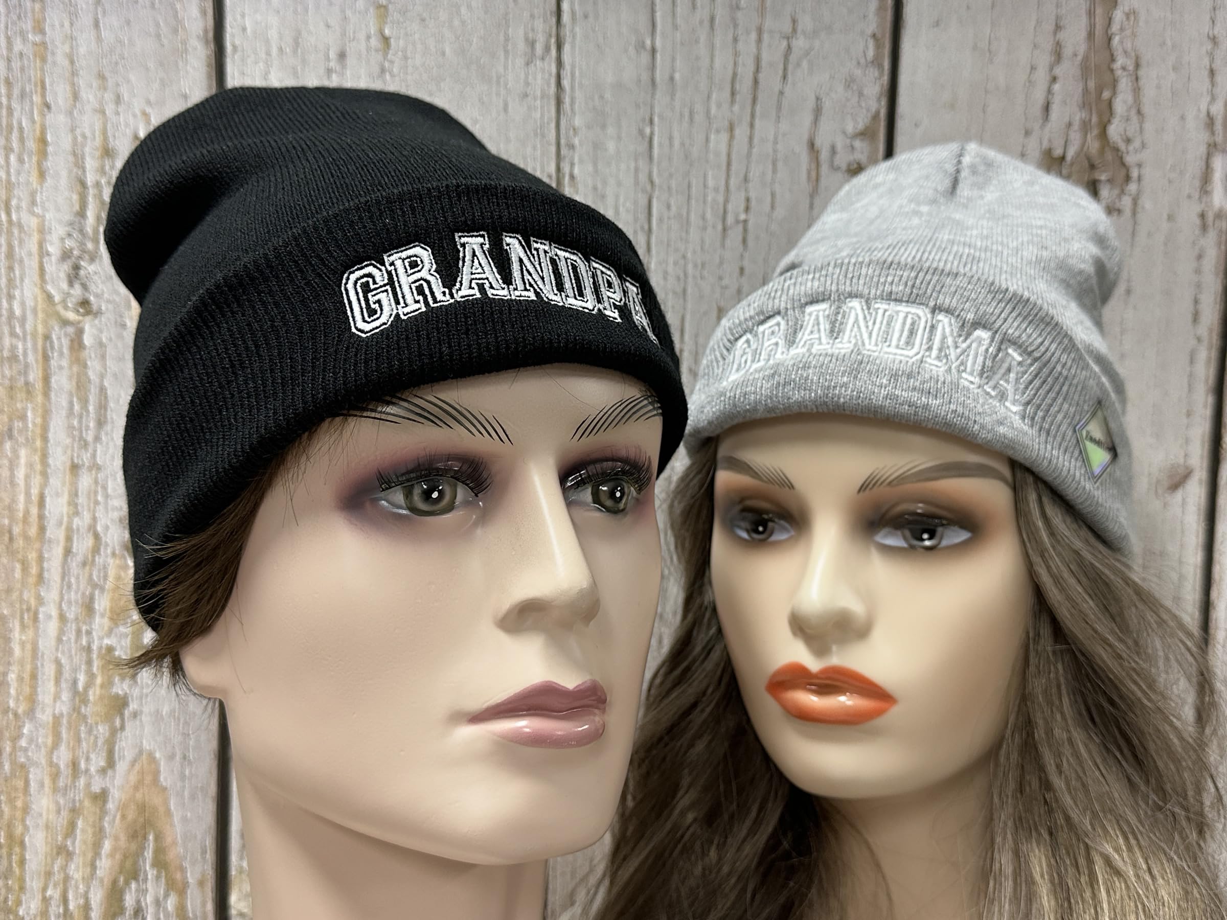Mr Mrs Grandpa Grandma Dad Mom Hubby Wifey Beanie Hats
