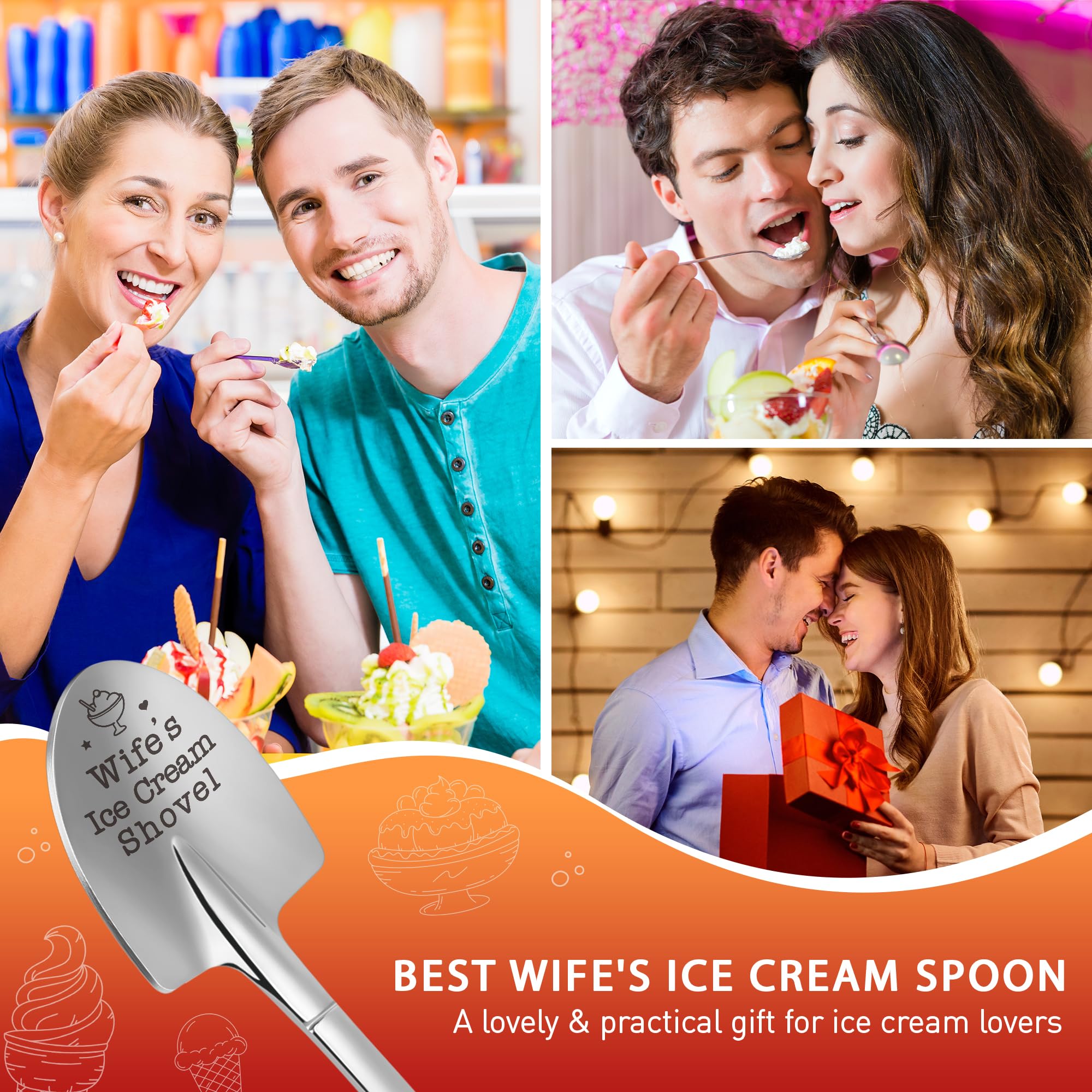 Funny Gifts for Mom Mothers Day - Mom Mother's Day Birthday Gifts from Daughter Son Kids Mom's Ice Cream Shovel Spoon Scoop Gift for Mother-in-law Mama Mommy Anniversary Present Ideas Kitchen Gadgets