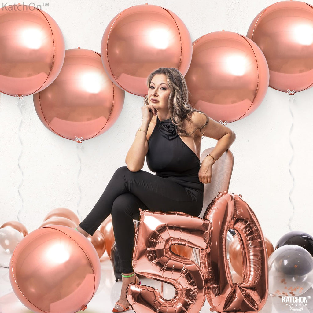 KatchOn, Large Gold Foil Balloons - 22 Inch, Pack of 12 | Gold Balloons for Graduation Decorations 2026 | Mylar Balloons for Anniversary, Wedding, Golden Birthday Party Decorations
