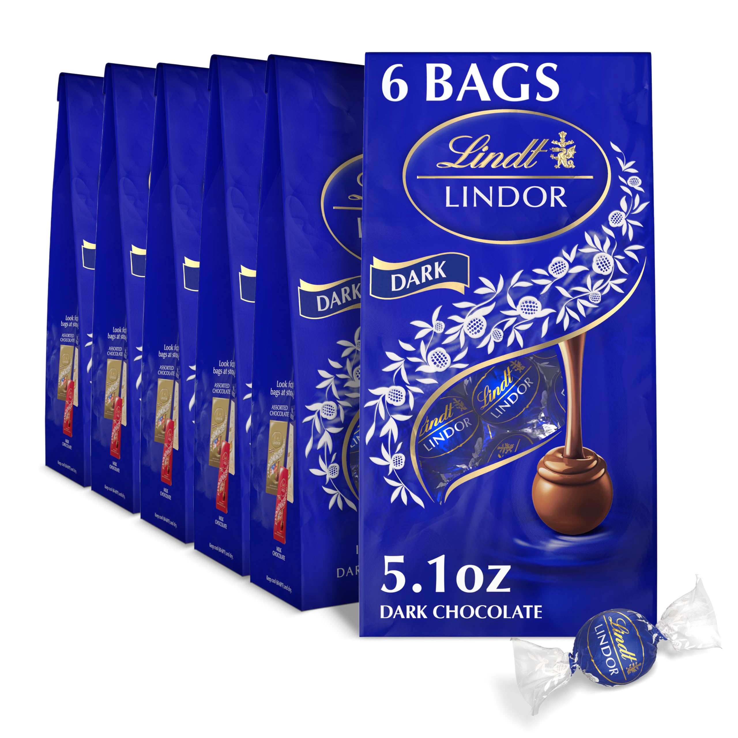 Lindt LINDOR Holiday Snickerdoodle White Chocolate Candy Truffles with Smooth, Melting Truffle Center, 8.5 oz. Bag