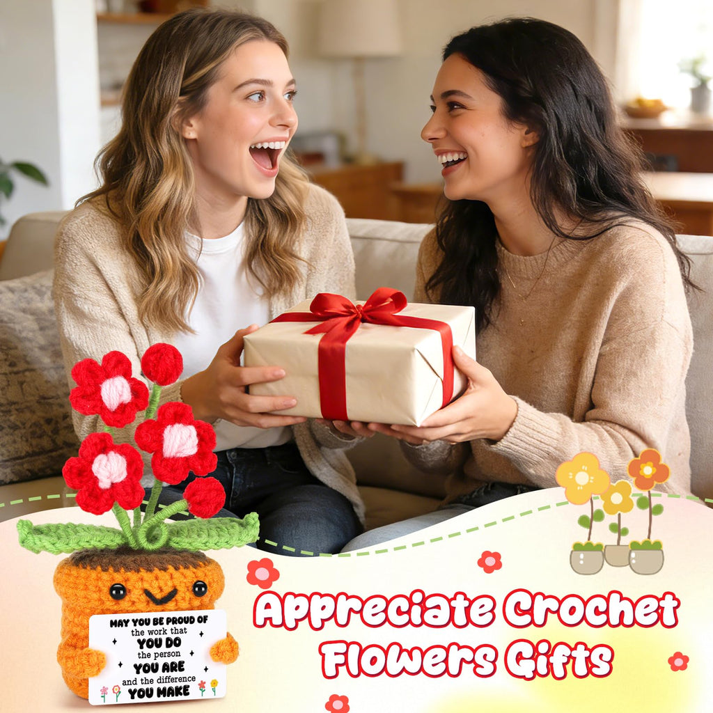 Agantree art Grandma Gifts for Grandma Birthday from Granddaughter Grandson – I Love You Crochet Flower Decor Grandparents Day Christmas for Great Grandma Gigi Nana