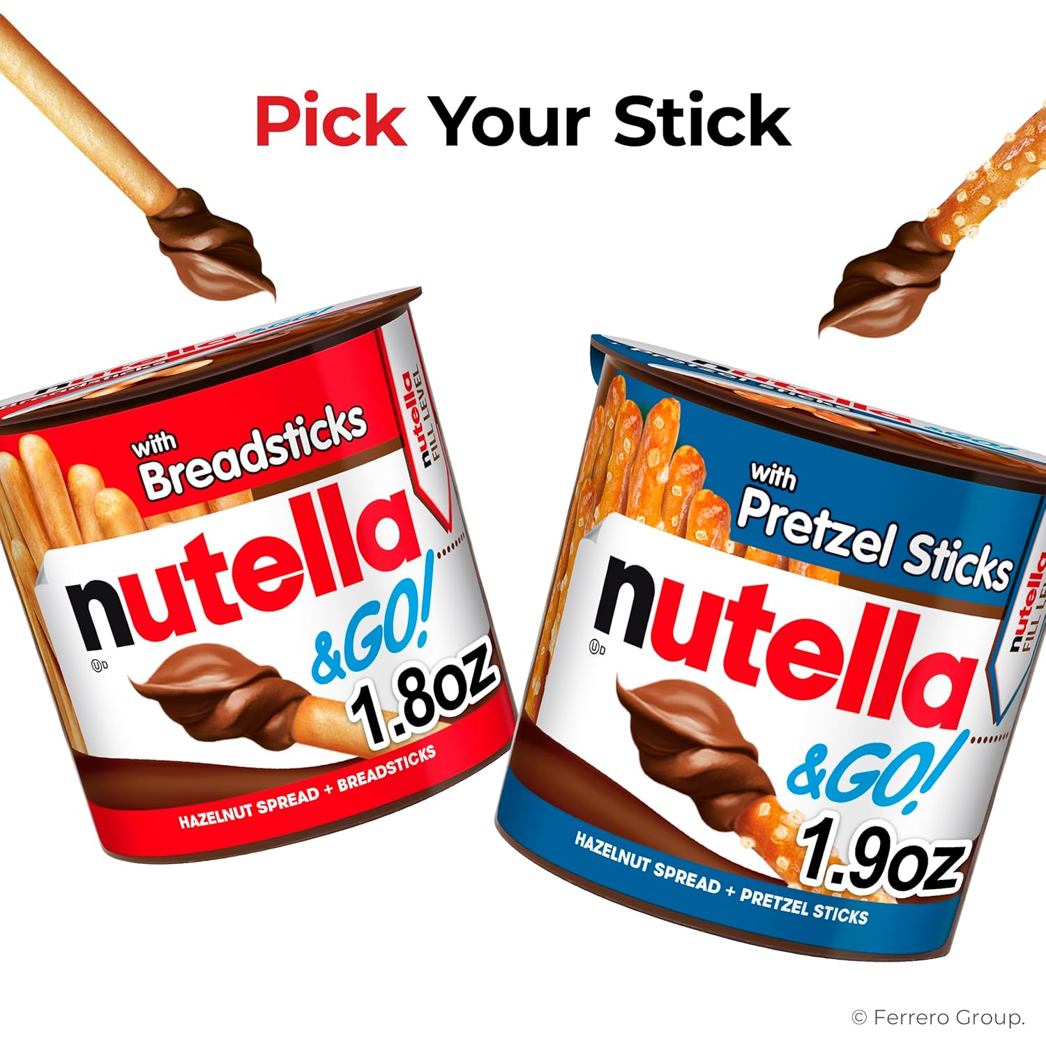 Nutella & GO! Chocolate Hazelnut Spread with Cocoa + Pretzel Sticks, 24 Snack Packs, 1.9 oz Each