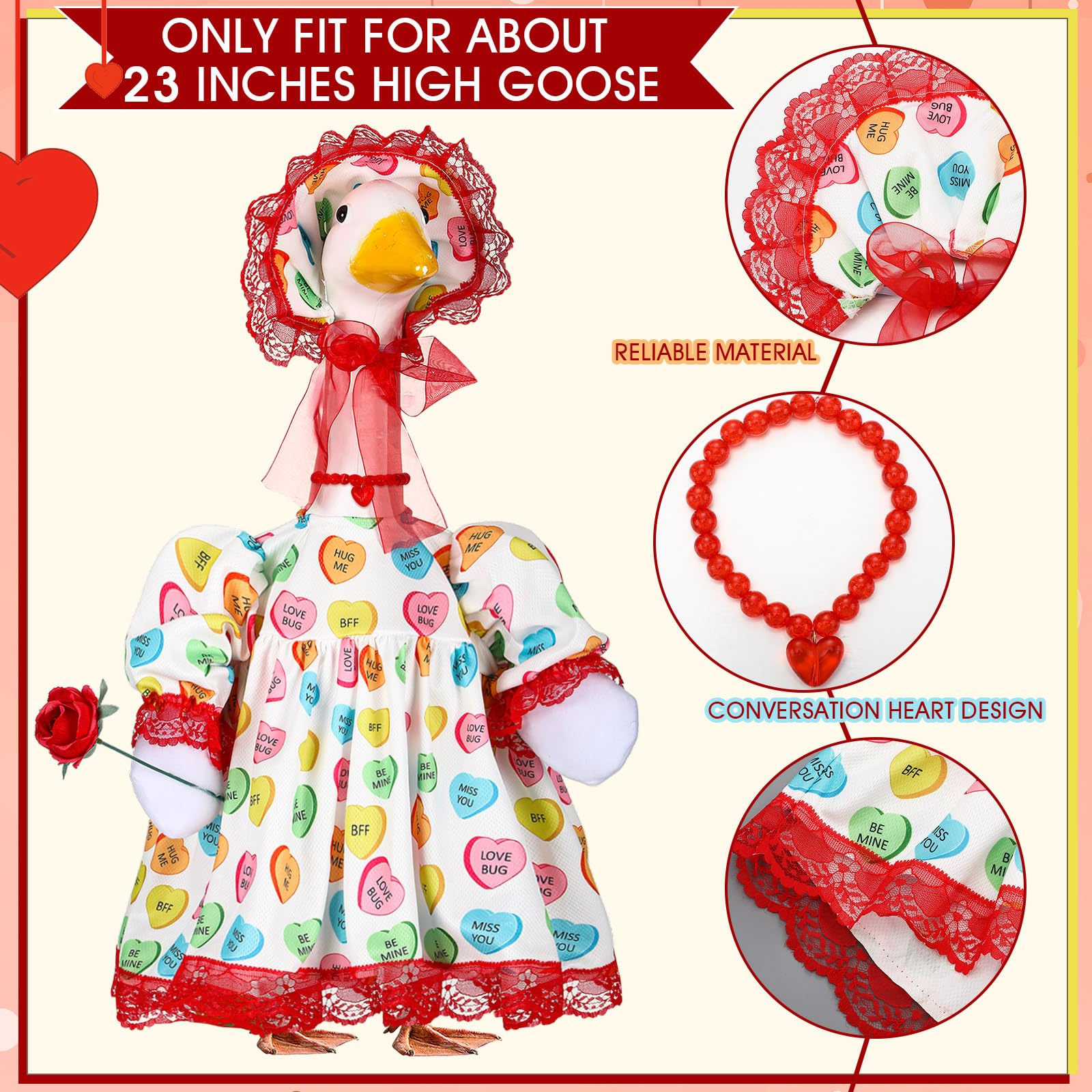 Suzile Fall Maple Porch Goose Outfit Autumn Goose Clothes for 23 Inch Cement or Plastic Geese Costume for Yard Lawn Outdoor Garden Patio Concrete Duck Statue Dress Thanksgiving Party Holiday Decor